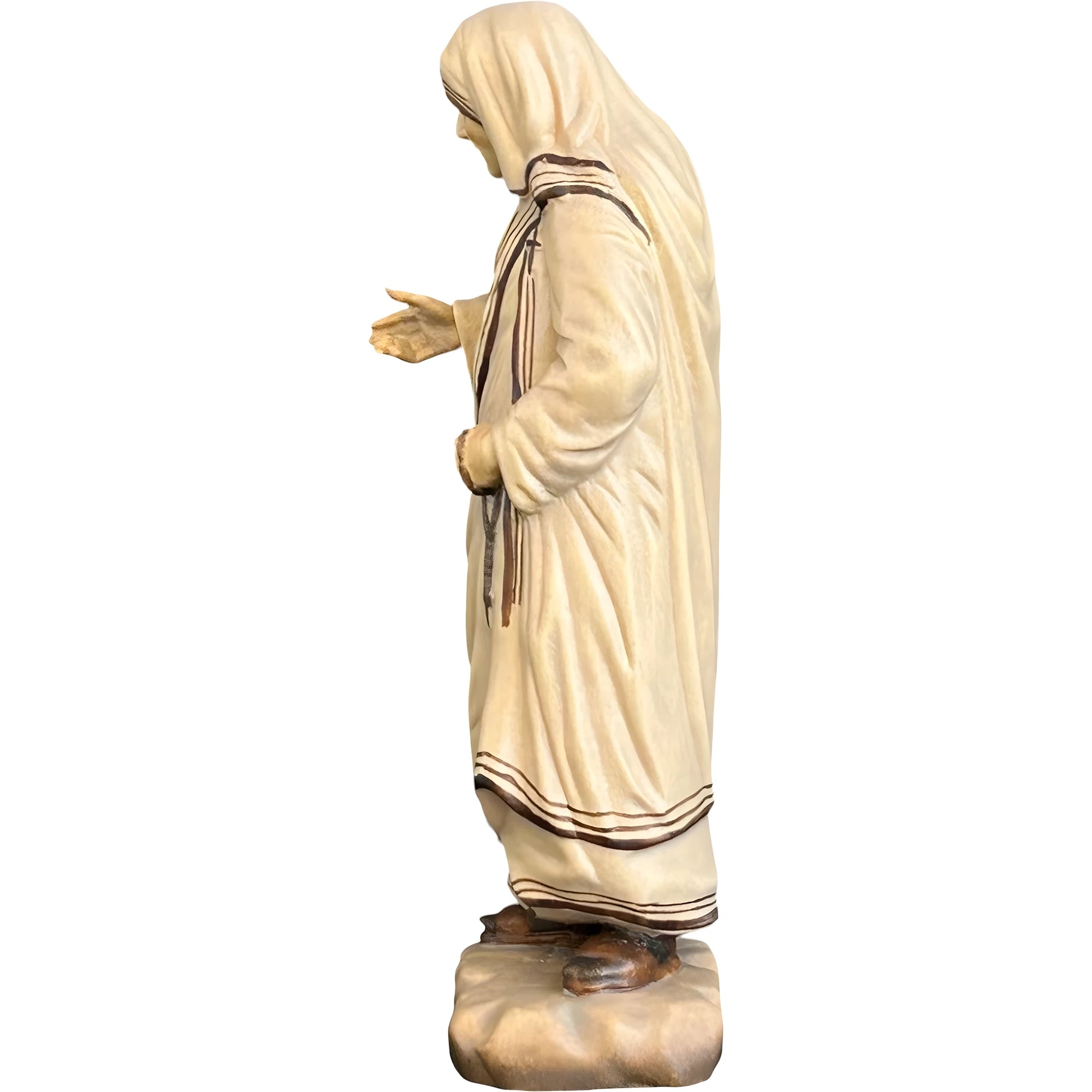 Statua Madre Teresa di Calcutta in Legno d'Acero e Tiglio Val Gardena