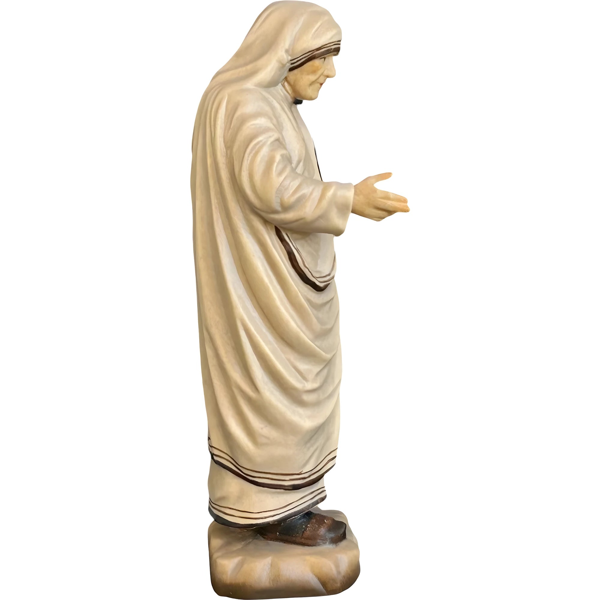 Statua Madre Teresa di Calcutta in Legno d'Acero e Tiglio Val Gardena