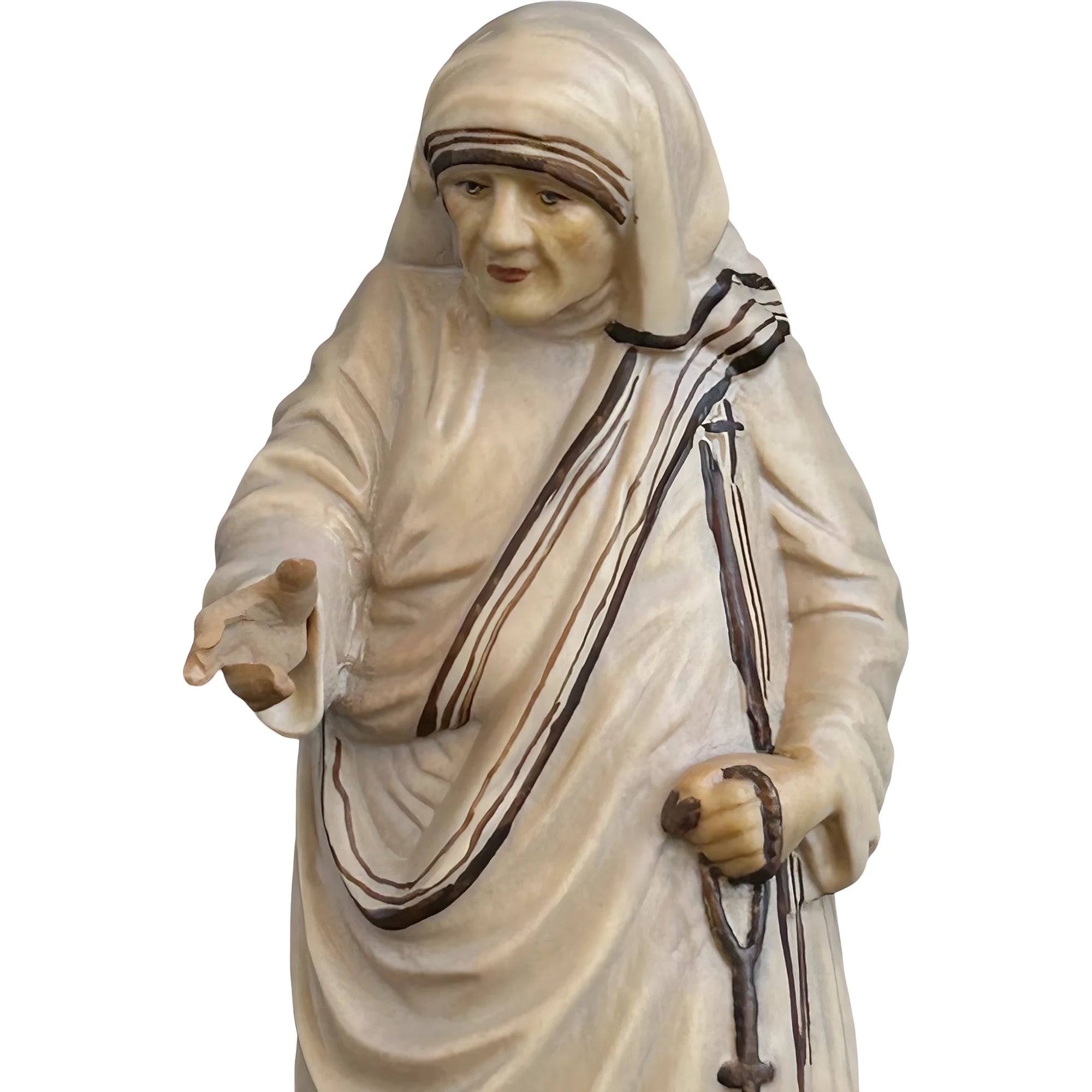 Statua Madre Teresa di Calcutta in Legno d'Acero e Tiglio Val Gardena