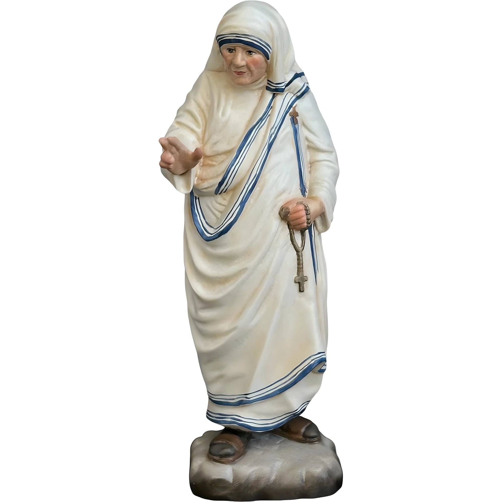 Statua Madre Teresa di Calcutta in Legno d'Acero e Tiglio Val Gardena