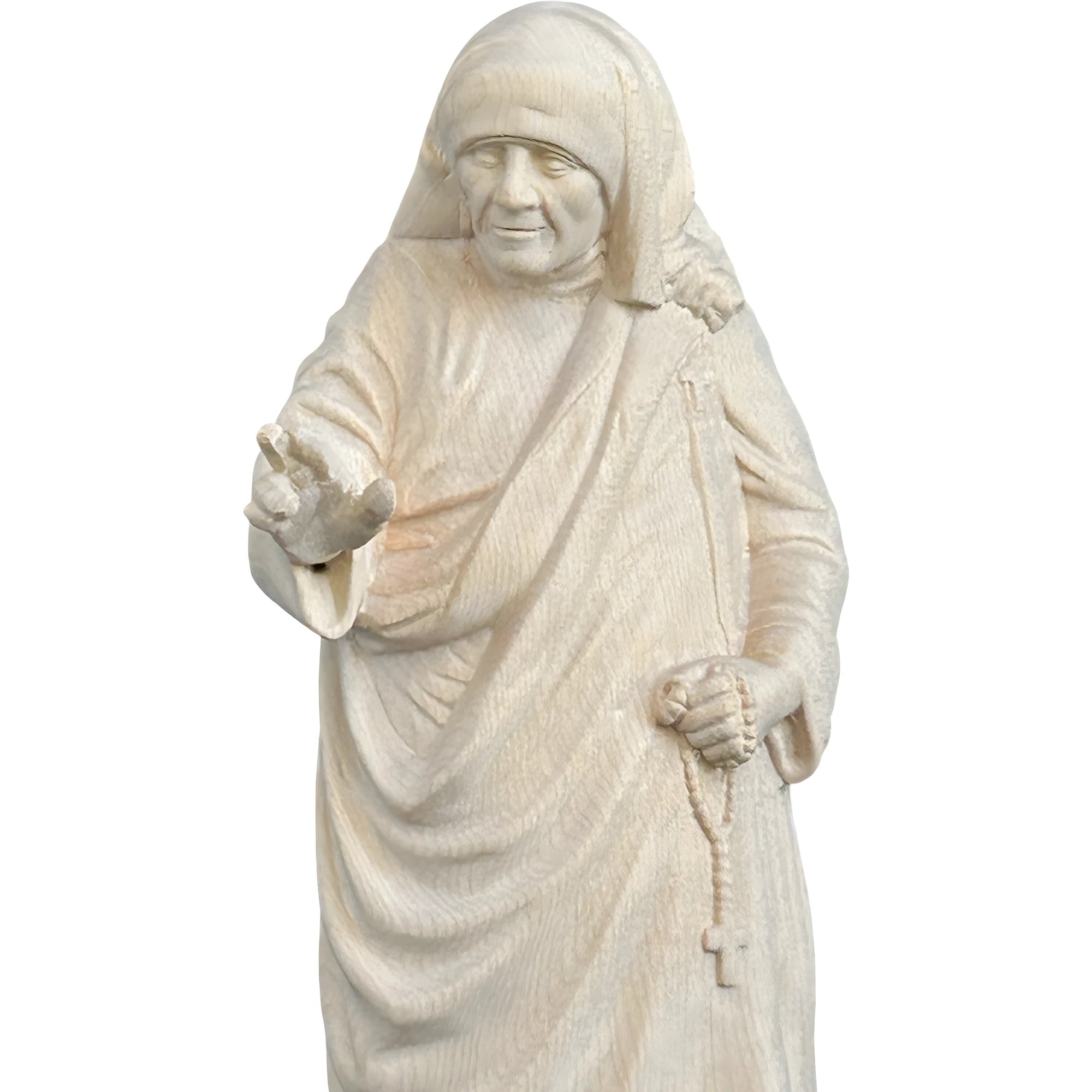Statua Madre Teresa di Calcutta in Legno d'Acero e Tiglio Val Gardena