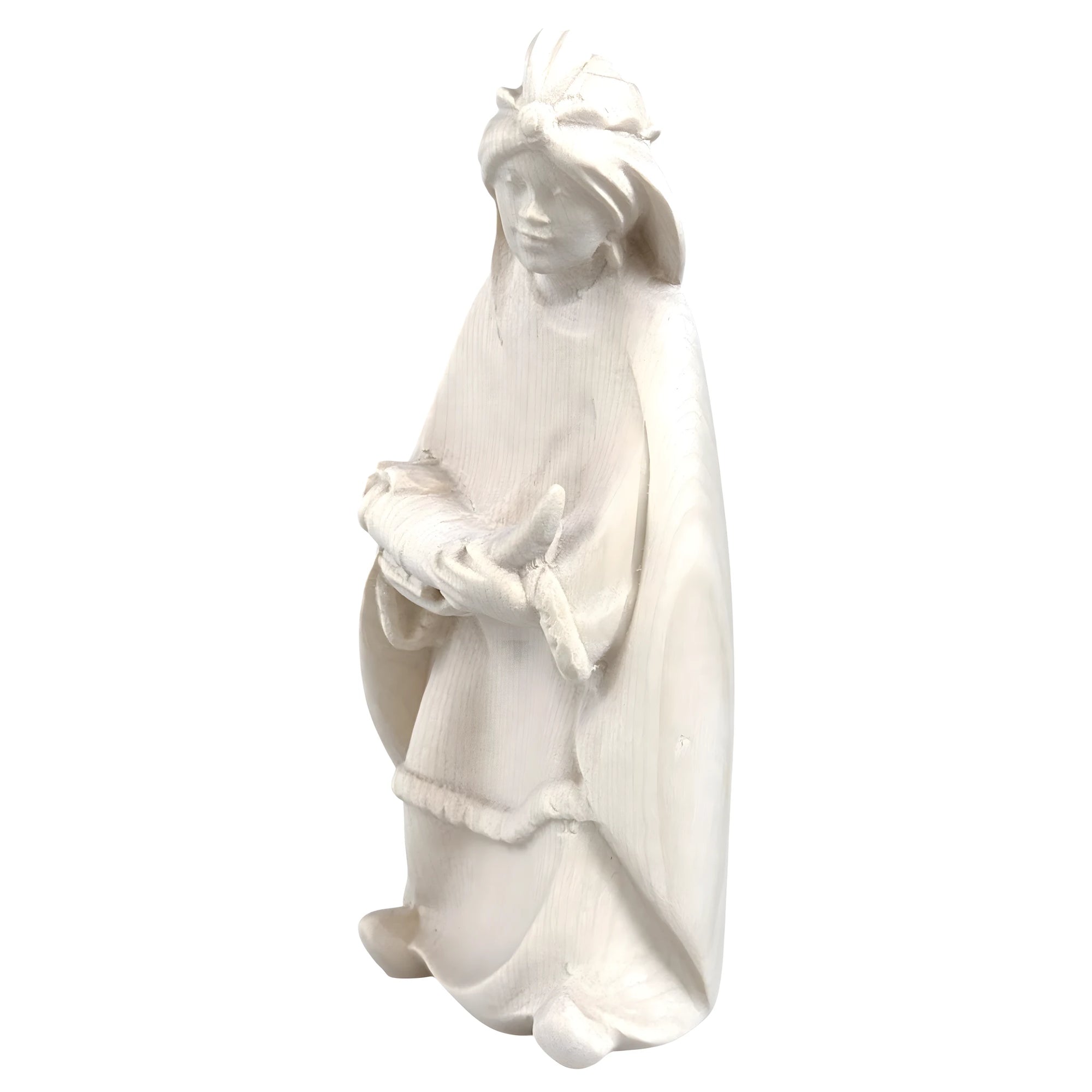 King Gaspar Moor Statue for Nativity Scene in Carved Wood Val Gardena