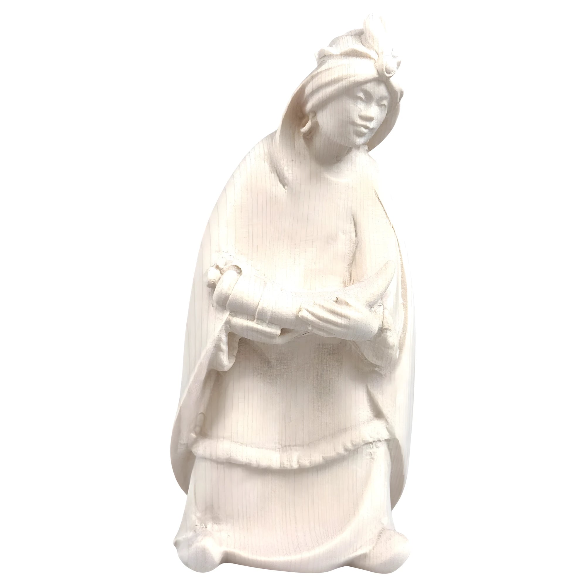 King Gaspar Moor Statue for Nativity Scene in Carved Wood Val Gardena