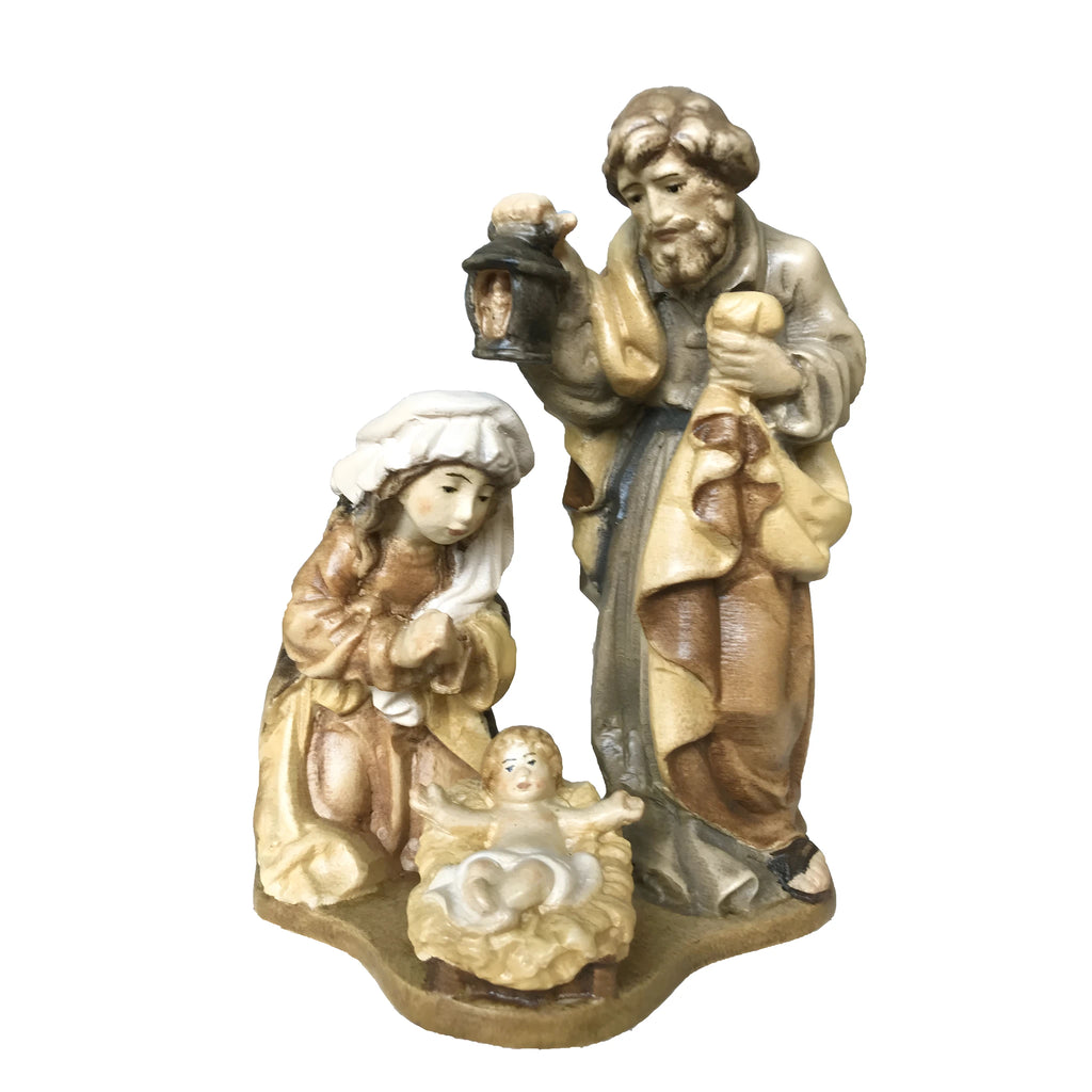 Drewniana figurka Świętej Rodziny - szopka bożonarodzeniowa, rzemieślnicza