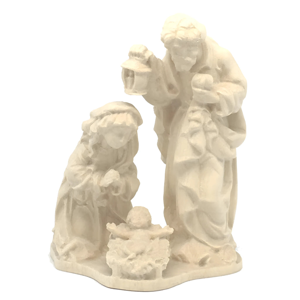 Drewniana figurka Świętej Rodziny - szopka bożonarodzeniowa, rzemieślnicza