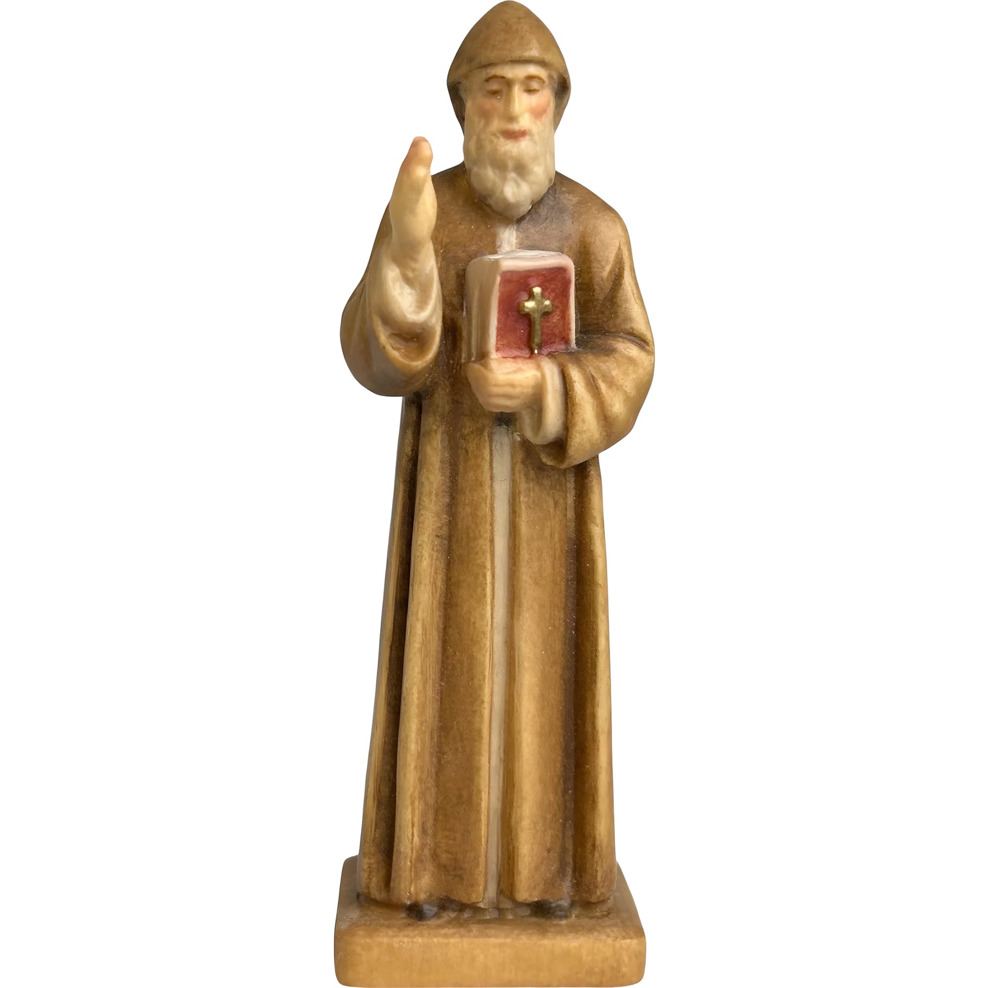 Statua San Charbel Makhlouf in Legno Scolpito a Mano Val Gardena
