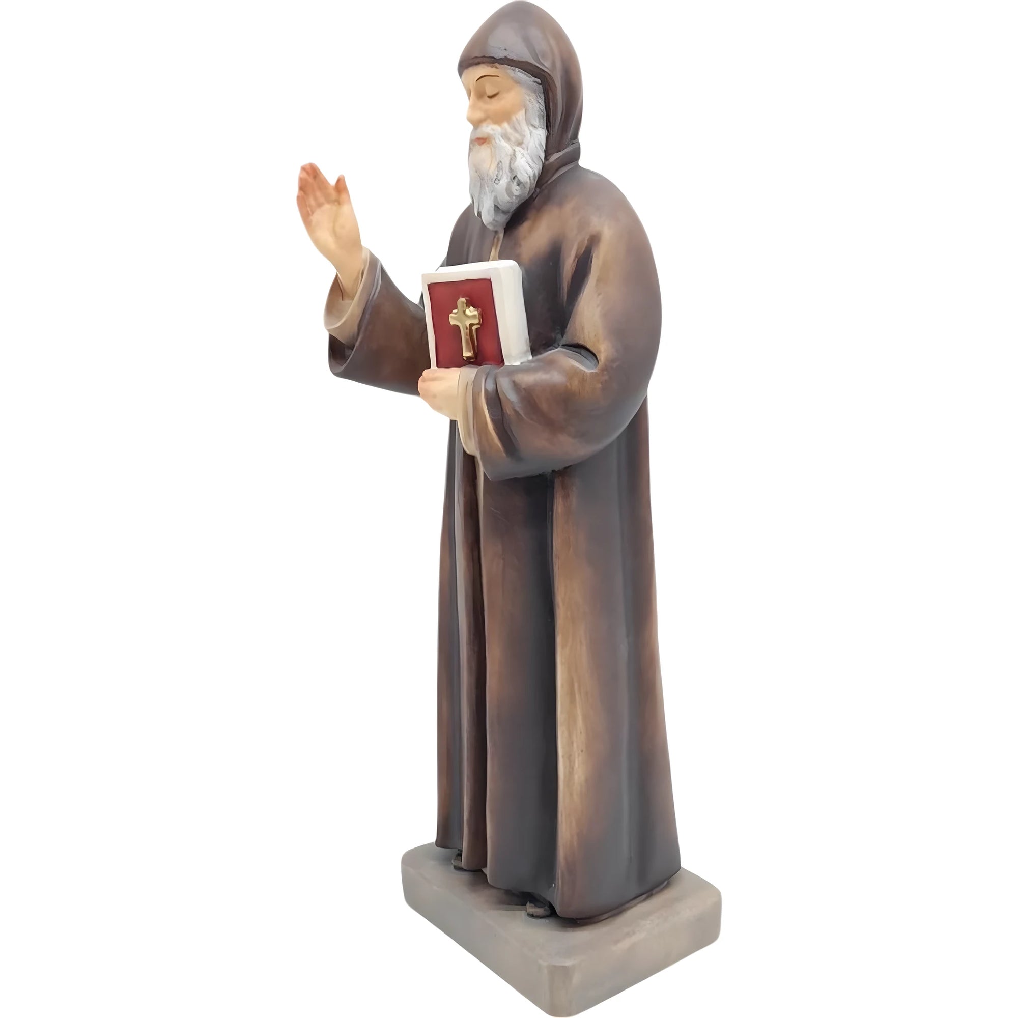 Statua San Charbel Makhlouf in Legno Scolpito a Mano Val Gardena