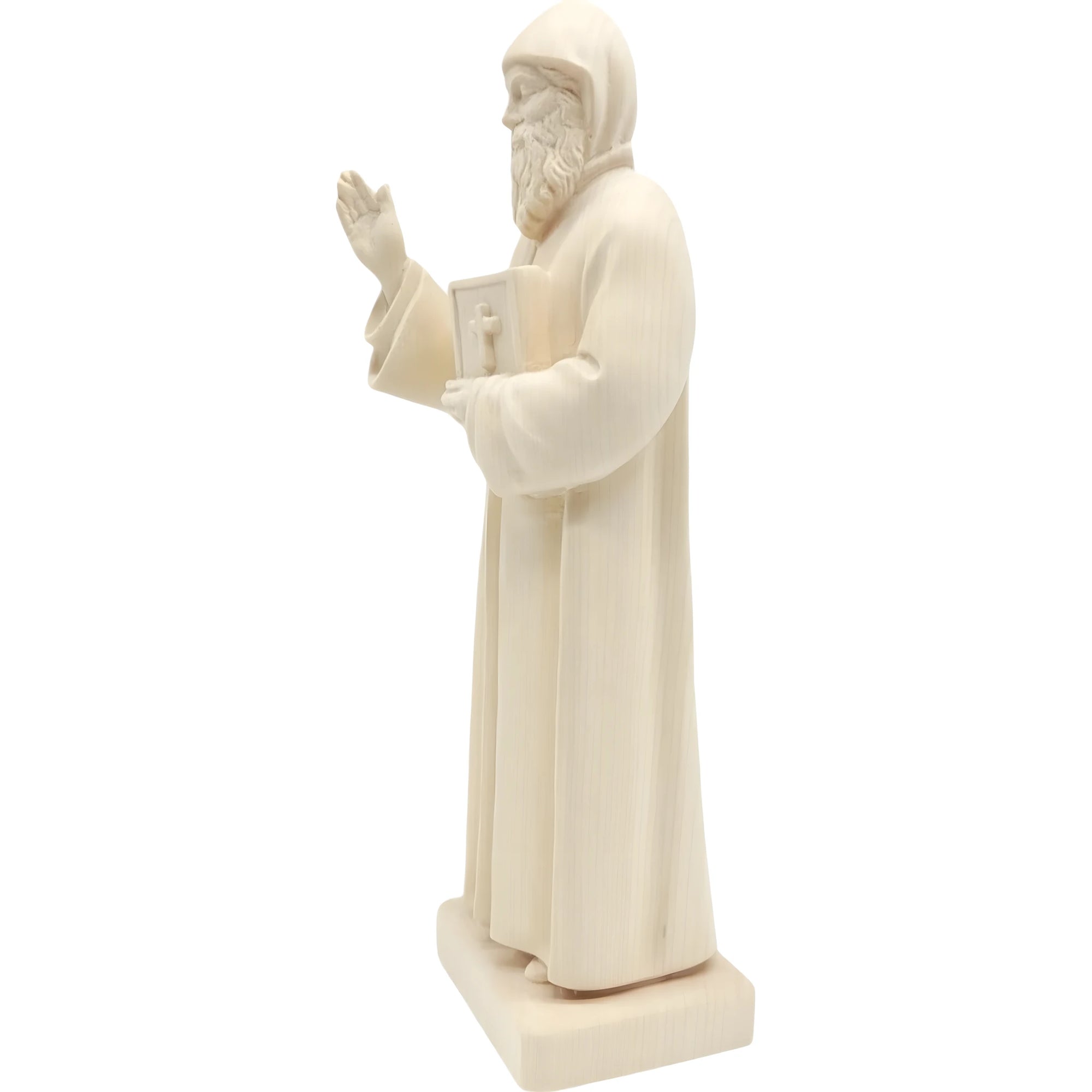 Statua San Charbel Makhlouf in Legno Scolpito a Mano Val Gardena