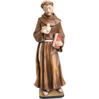 Statua San Francesco d'Assisi con Colomba in Legno della Val Gardena