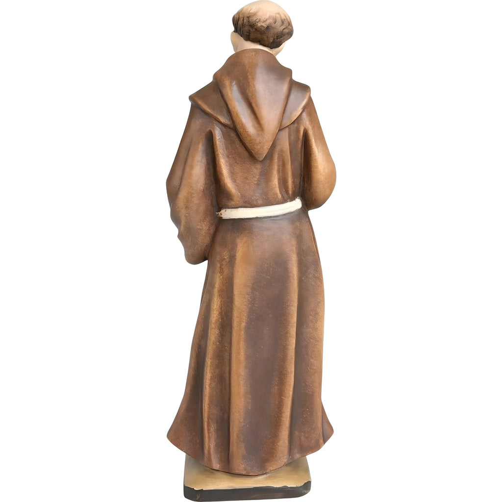 Statua San Francesco d'Assisi con Colomba in Legno della Val Gardena