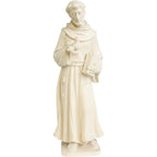 Statue Saint François d'Assise avec Colombe en Bois du Val Gardena