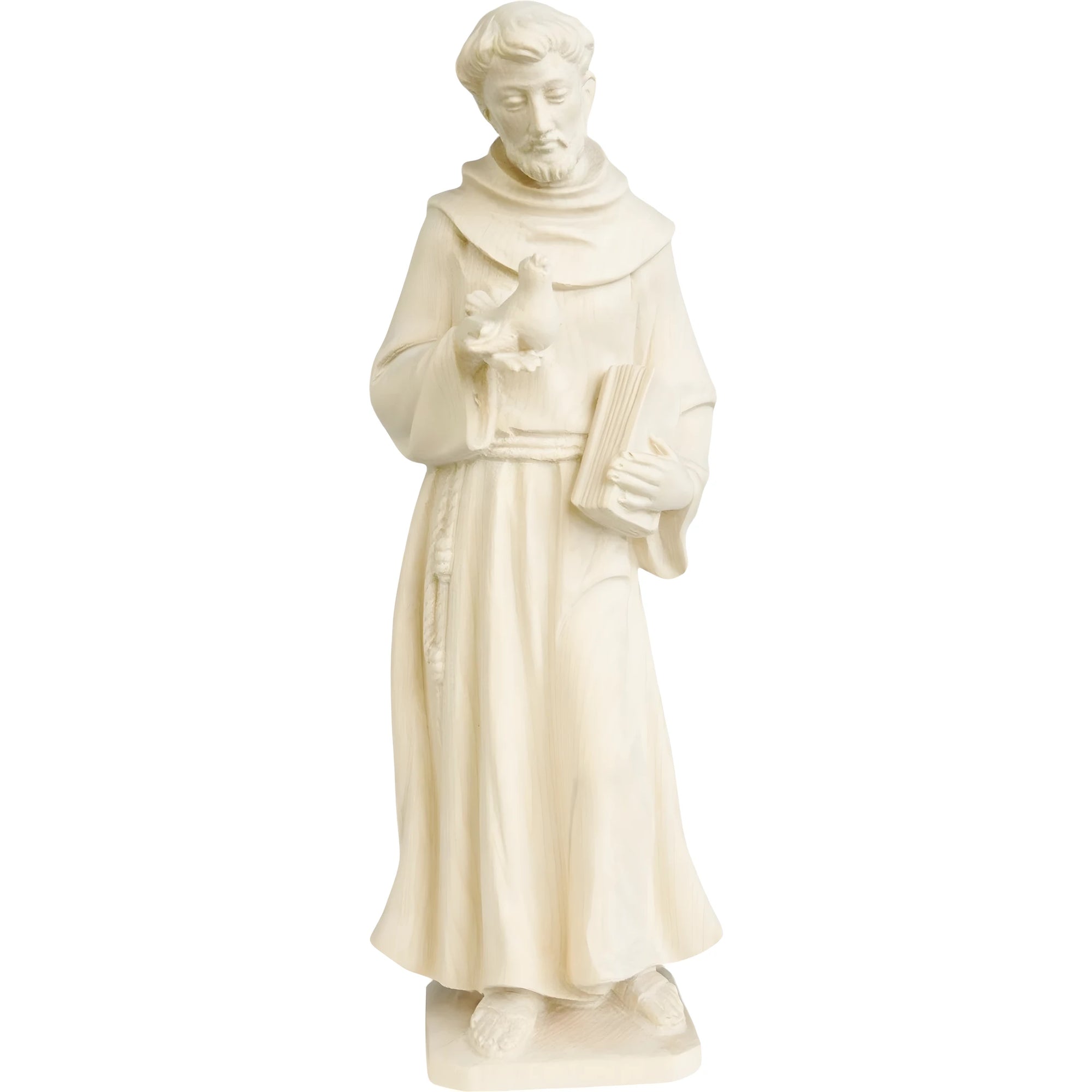 Statue St. Francis of Assisi with Dove in Val Gardena Wood