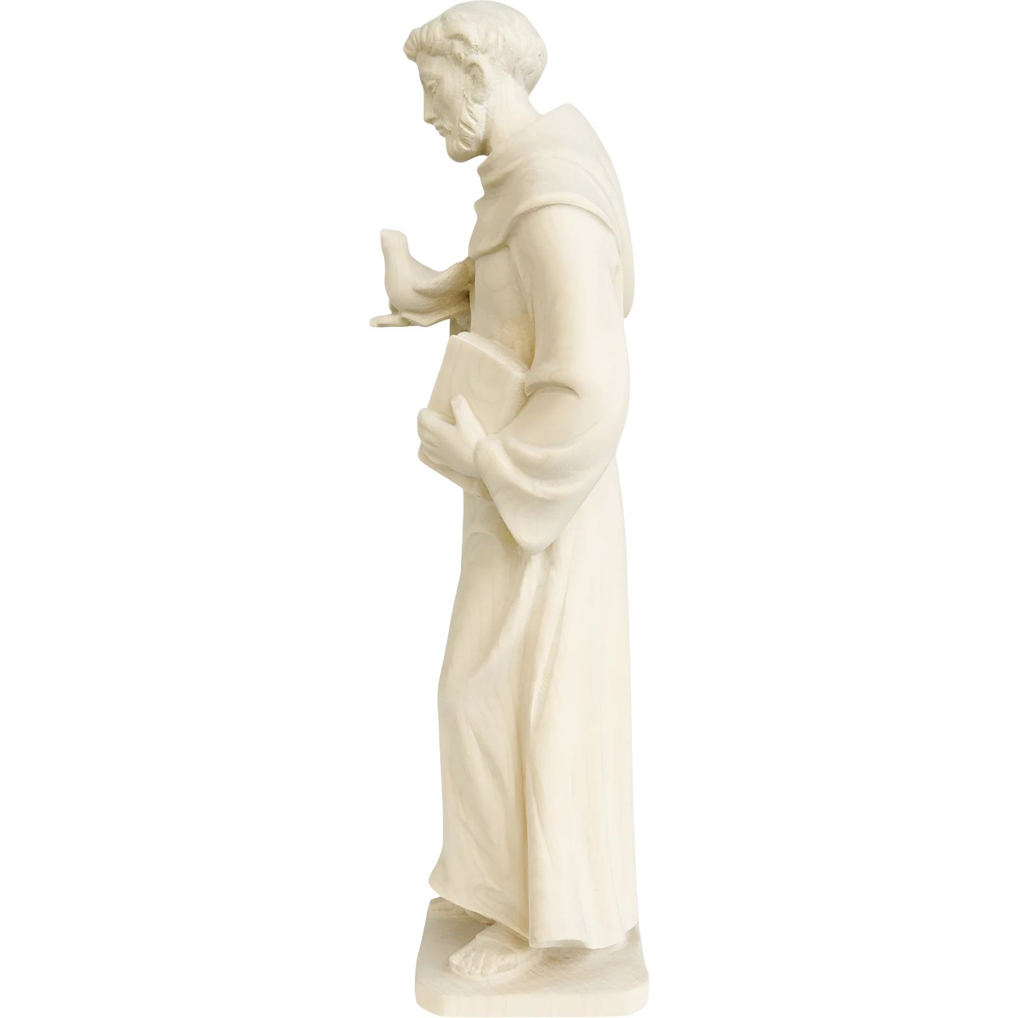 Statue St. Francis of Assisi with Dove in Val Gardena Wood