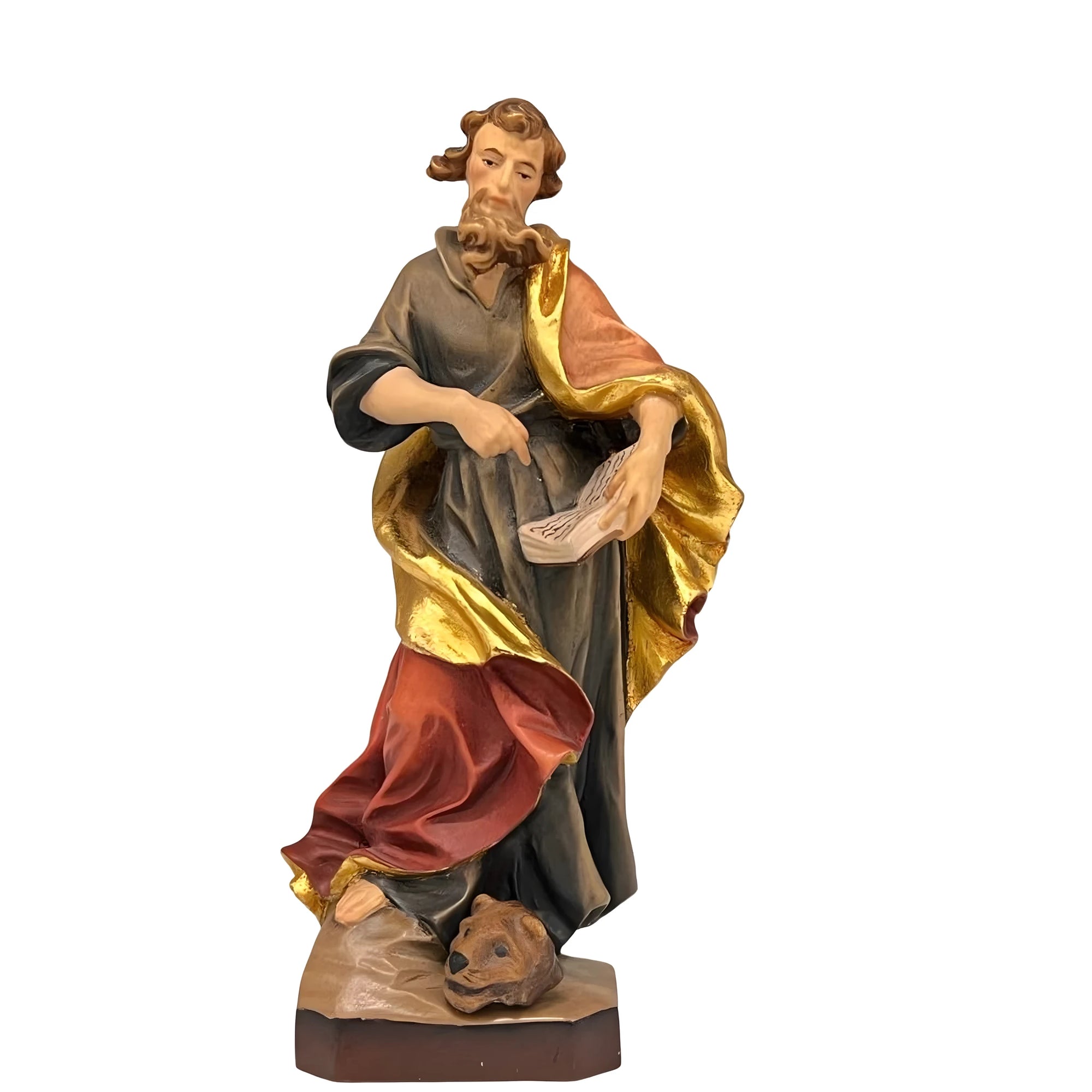 St Mark the Evangelist Statue in Carved Wood, Val Gardena