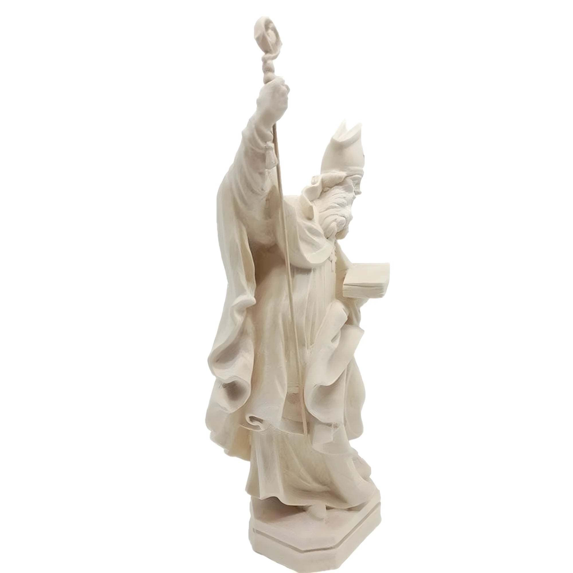Statue Heiliger Rodolfo aus Holz, polychrome Skulptur Gröden