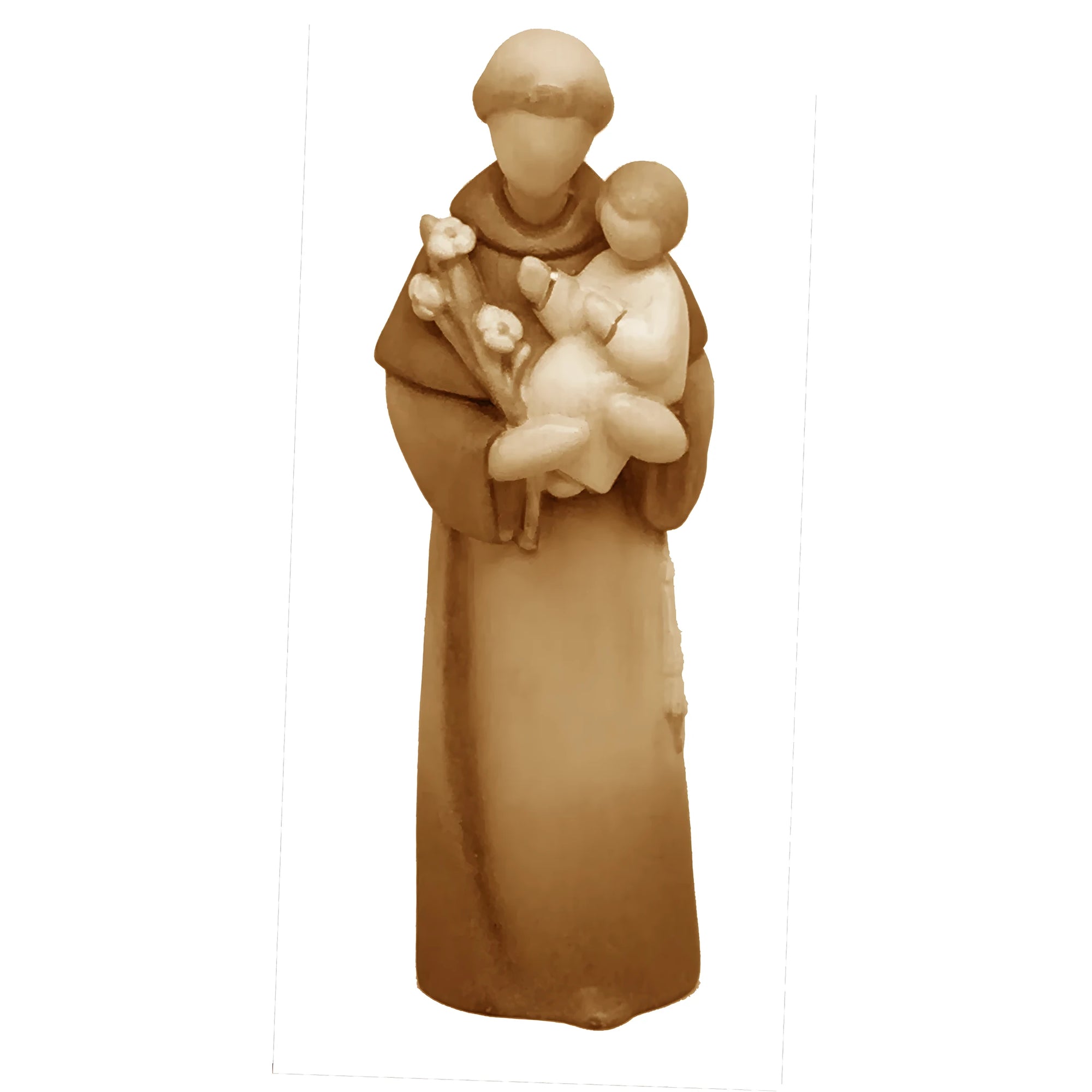 Saint Anthony Statue wood carved - color