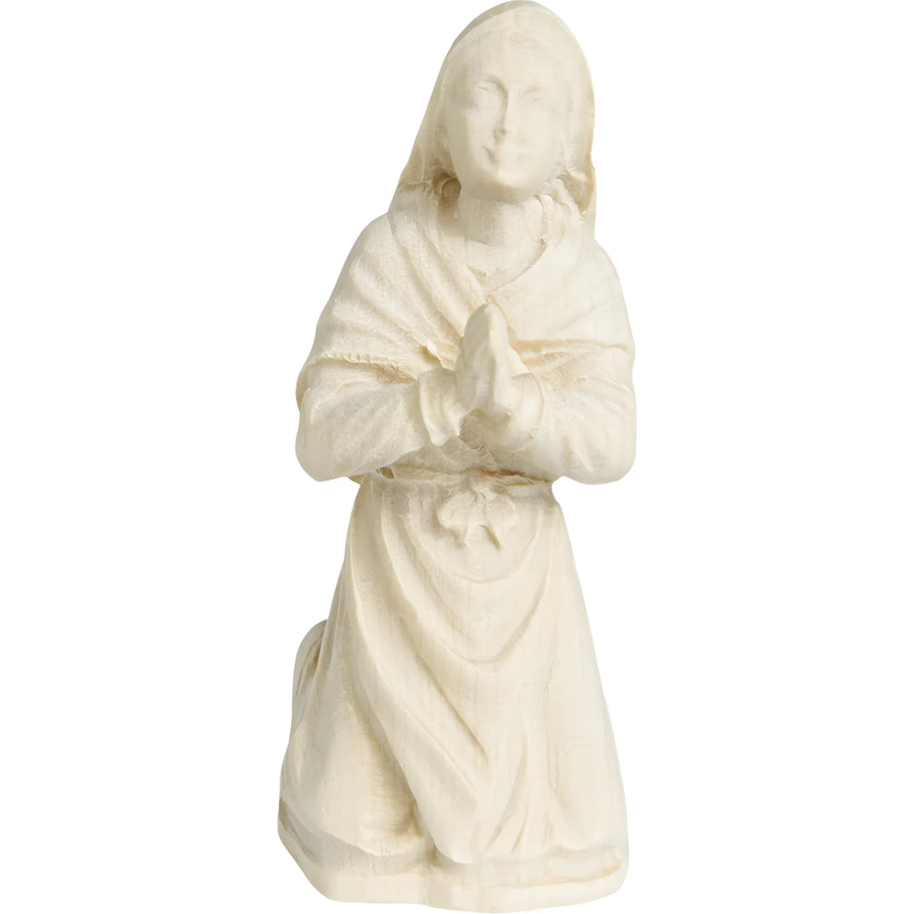 Statue Sainte Bernadette agenouillée en bois du Val Gardena | Sculpture Sacrée
