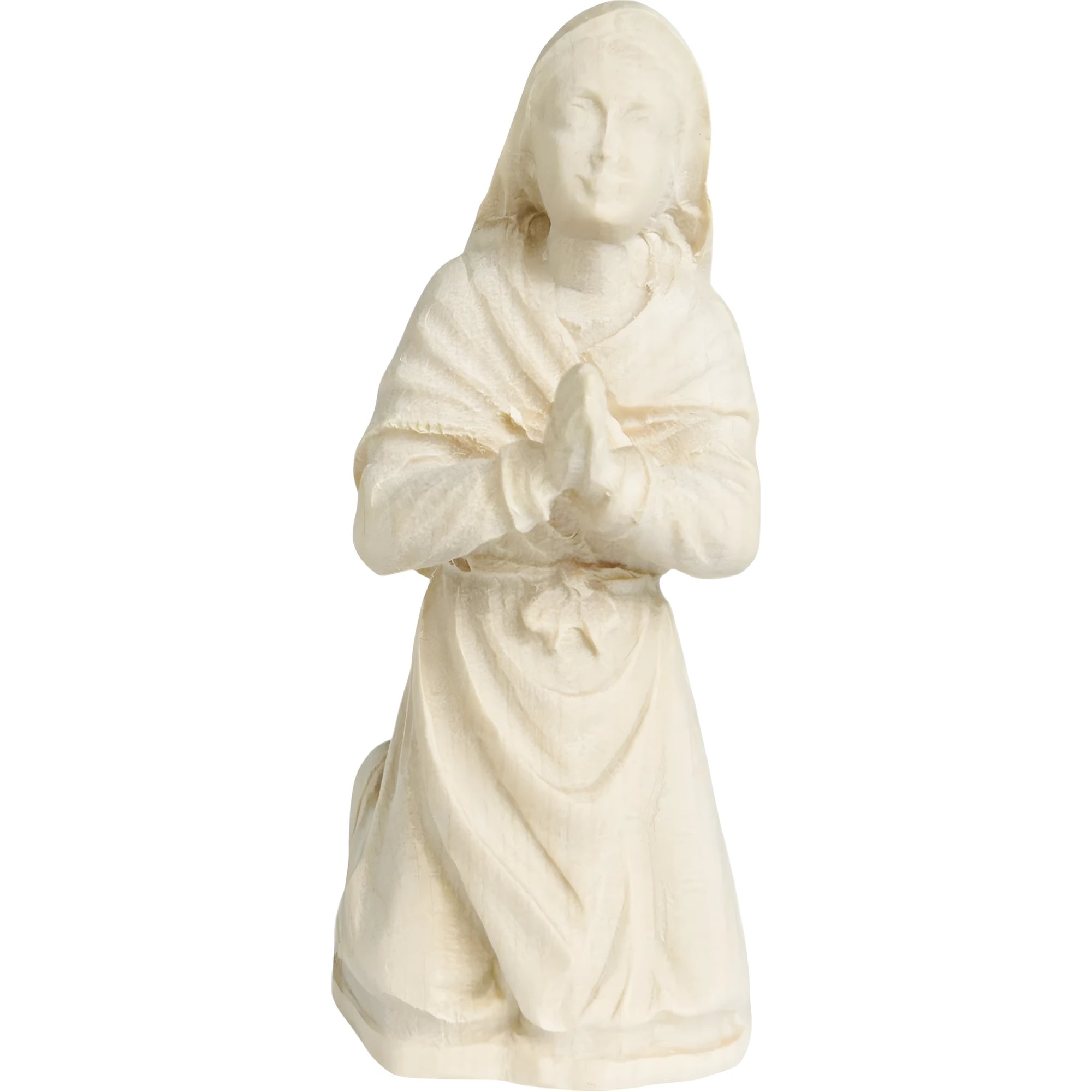Statue Sainte Bernadette agenouillée en bois du Val Gardena | Sculpture Sacrée