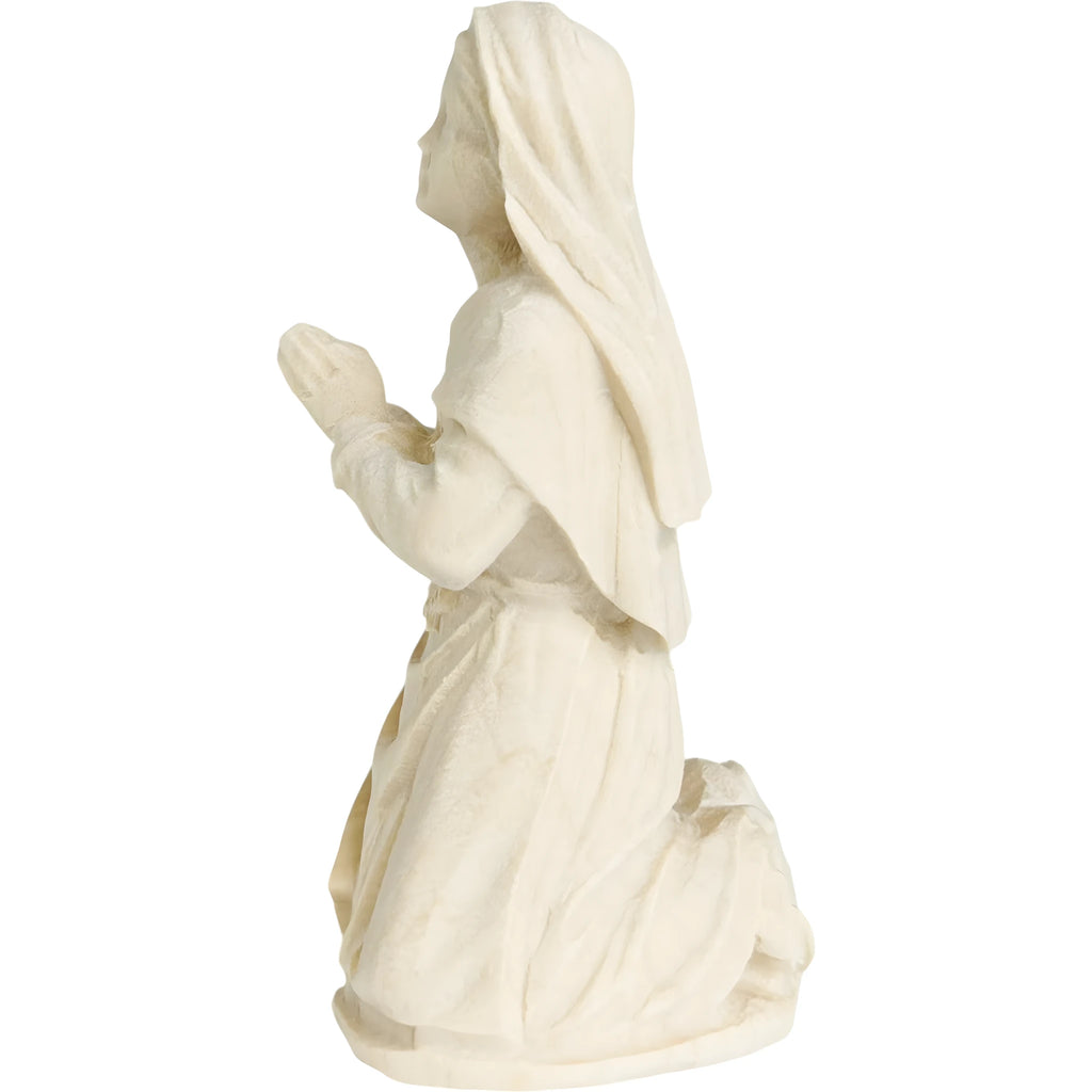 Statue Sainte Bernadette agenouillée en bois du Val Gardena | Sculpture Sacrée