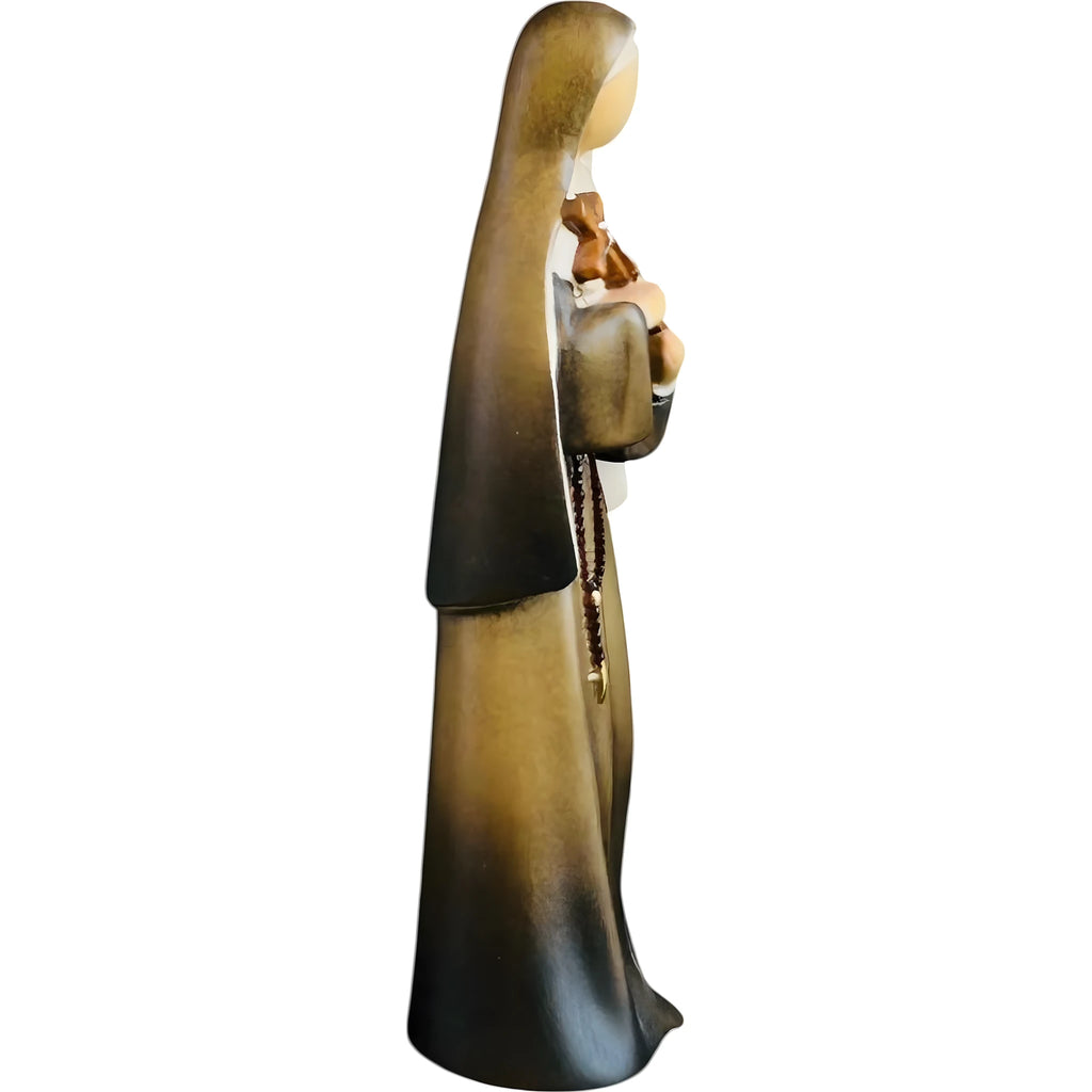 Figurka Świętej Rity z Cascii z drewna rzeźbiona | Nowoczesny design Val Gardena
