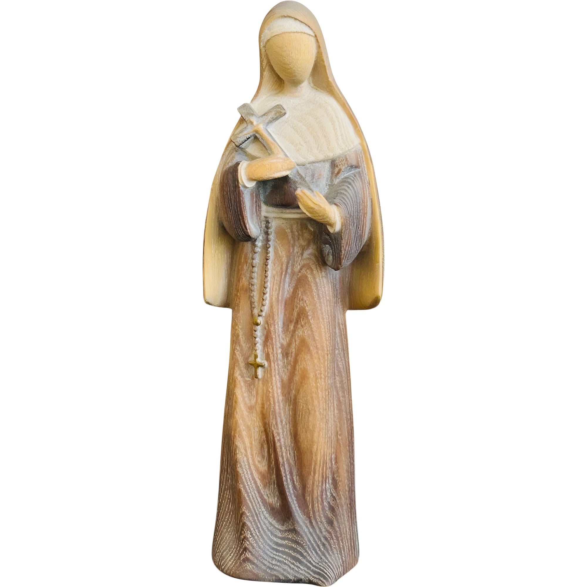 Saint Rita of Cascia Wooden Statue Carved | Modern Design Val Gardena