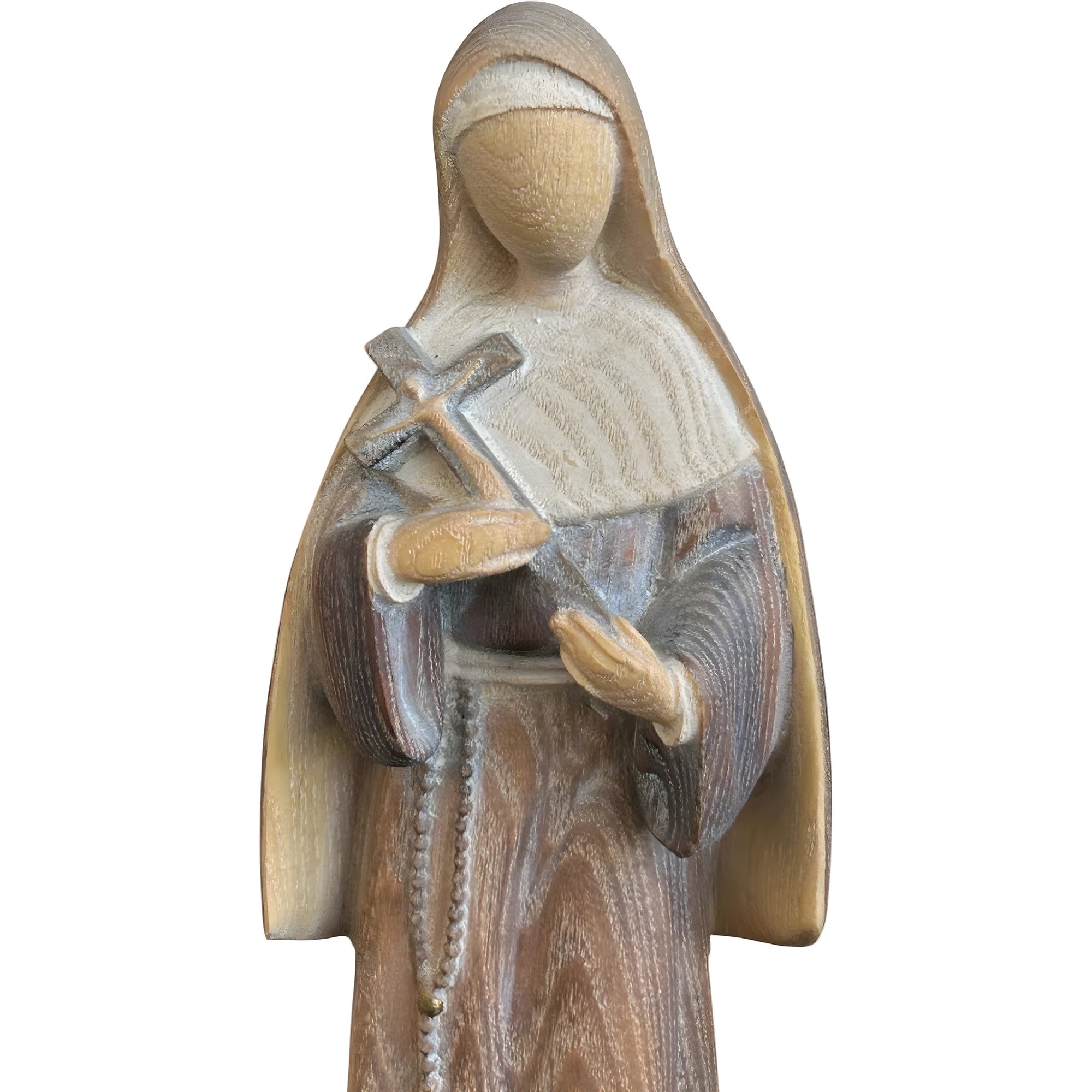 Saint Rita of Cascia Wooden Statue Carved | Modern Design Val Gardena