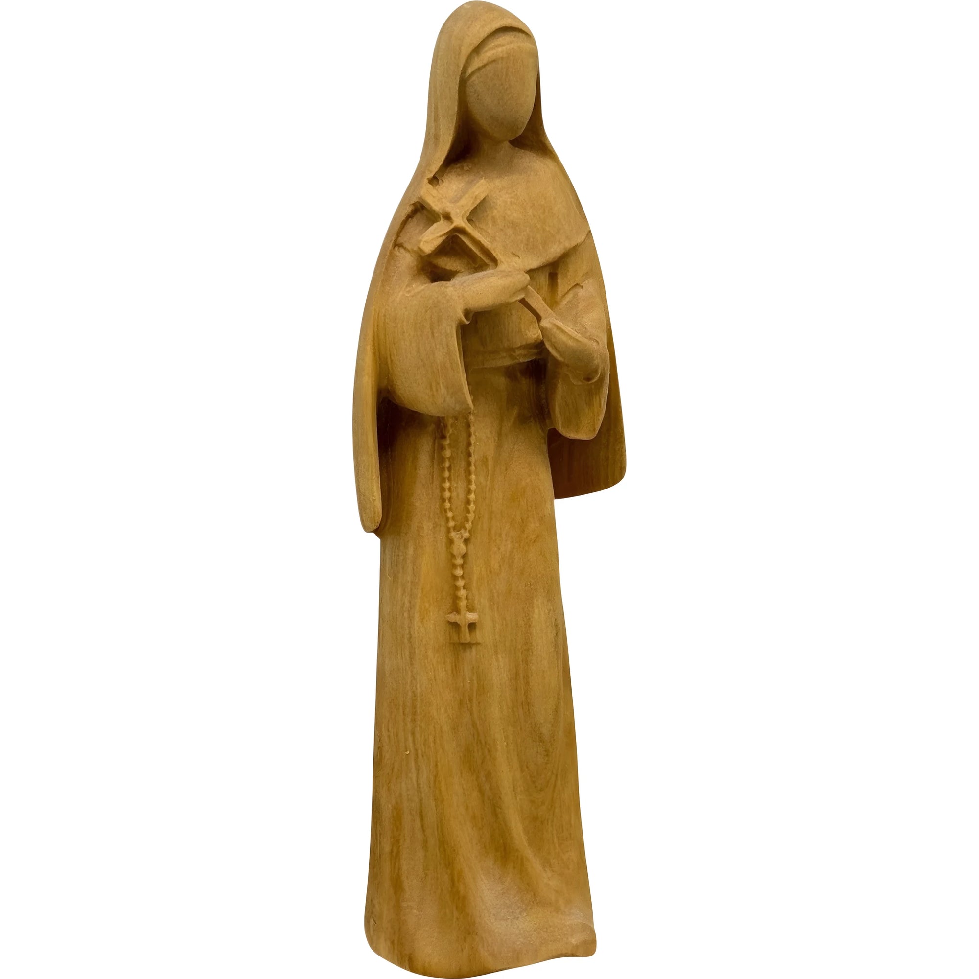 Saint Rita of Cascia Wooden Statue Carved | Modern Design Val Gardena
