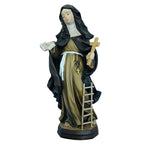 Statua siostry Angeli Merici z drewna Val Gardena, rzeźba sakralna malowana ręcznie