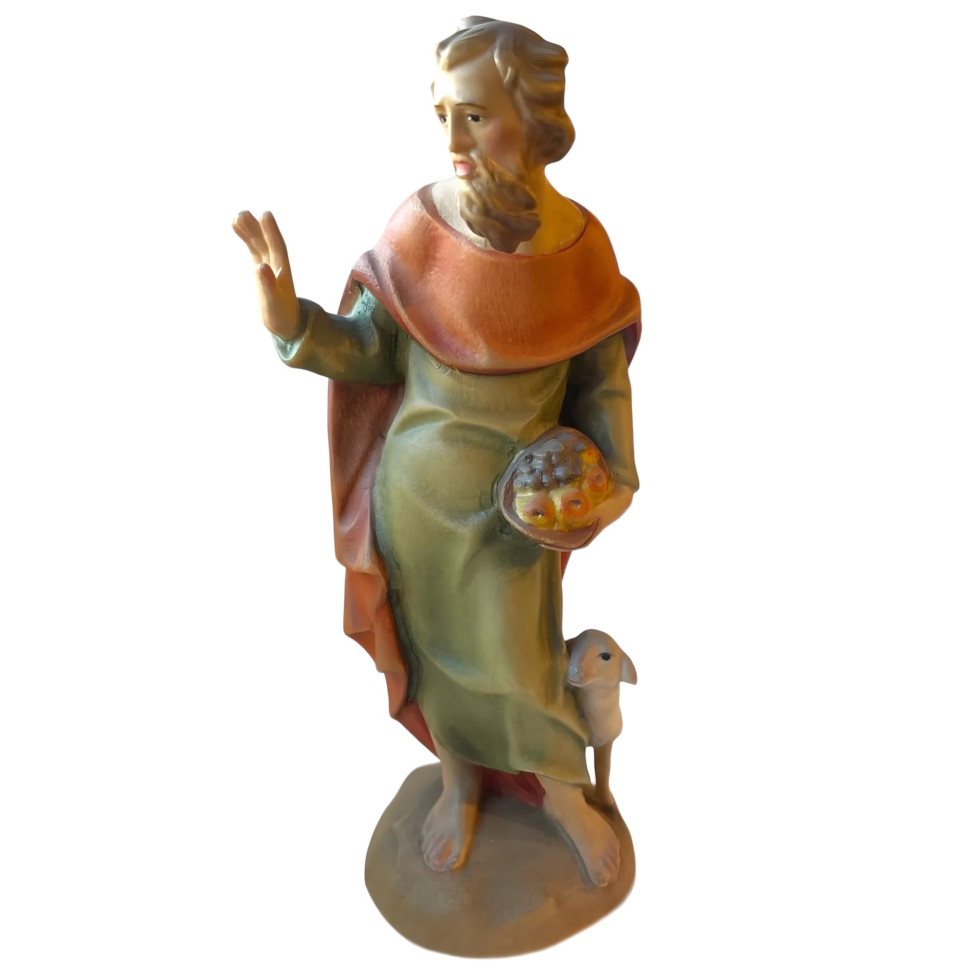 The Good Shepherd with Lamb Statue in Maple Wood, Val Gardena