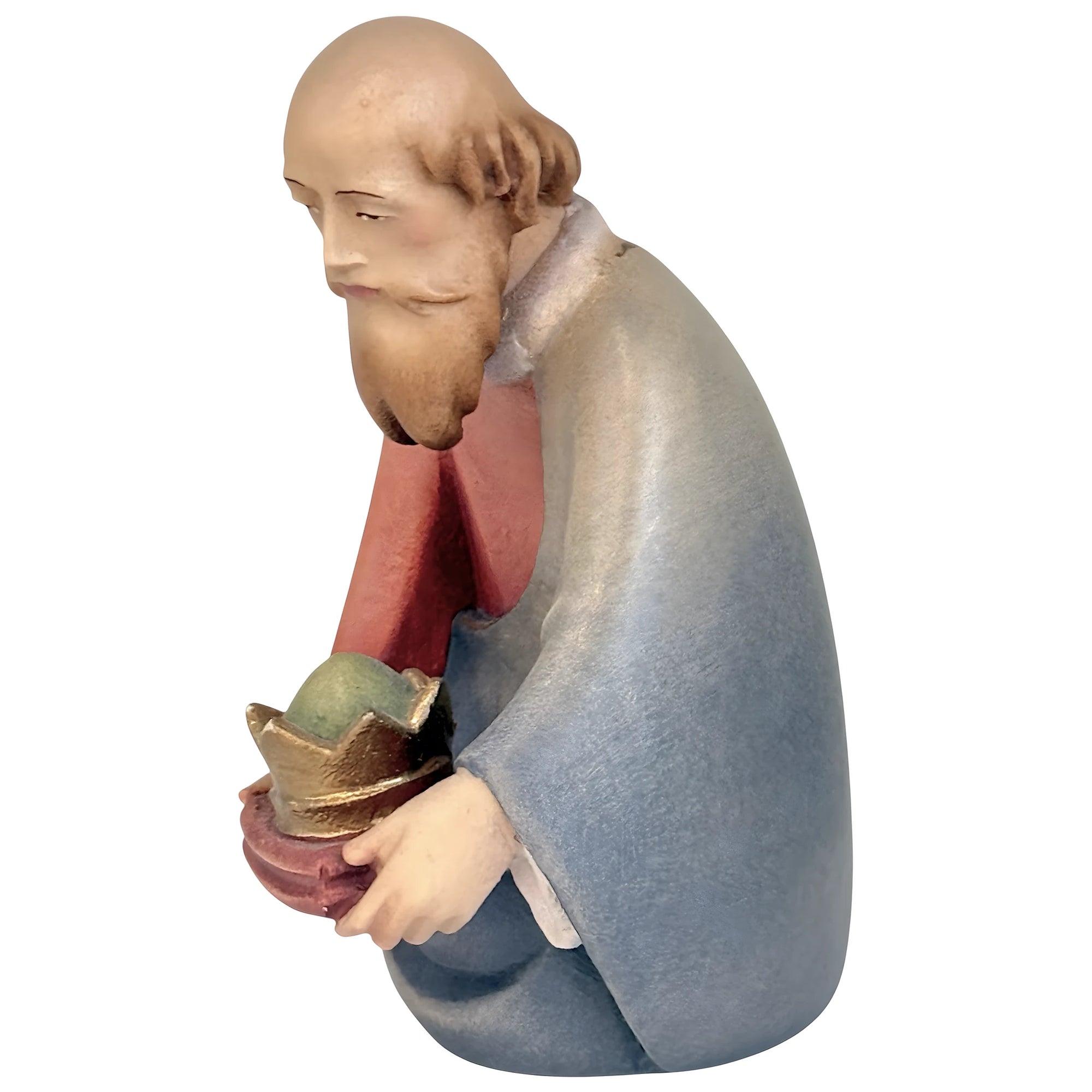 King Balthazar Statue for Nativity Scene in Val Gardena Maple Wood