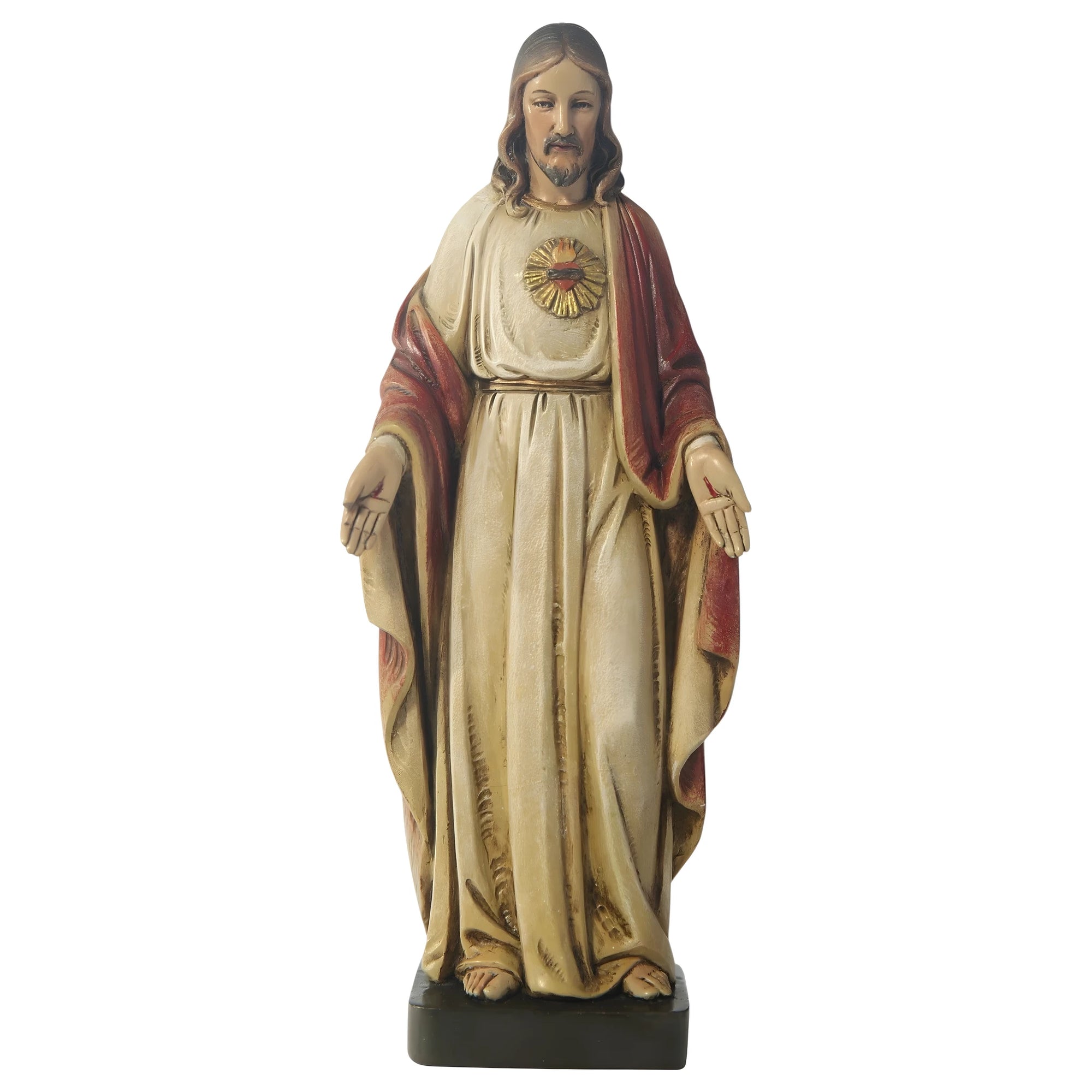 Statua del Sacro Cuore di Gesù – Scultura Artigianale 20 cm dipinta a mano