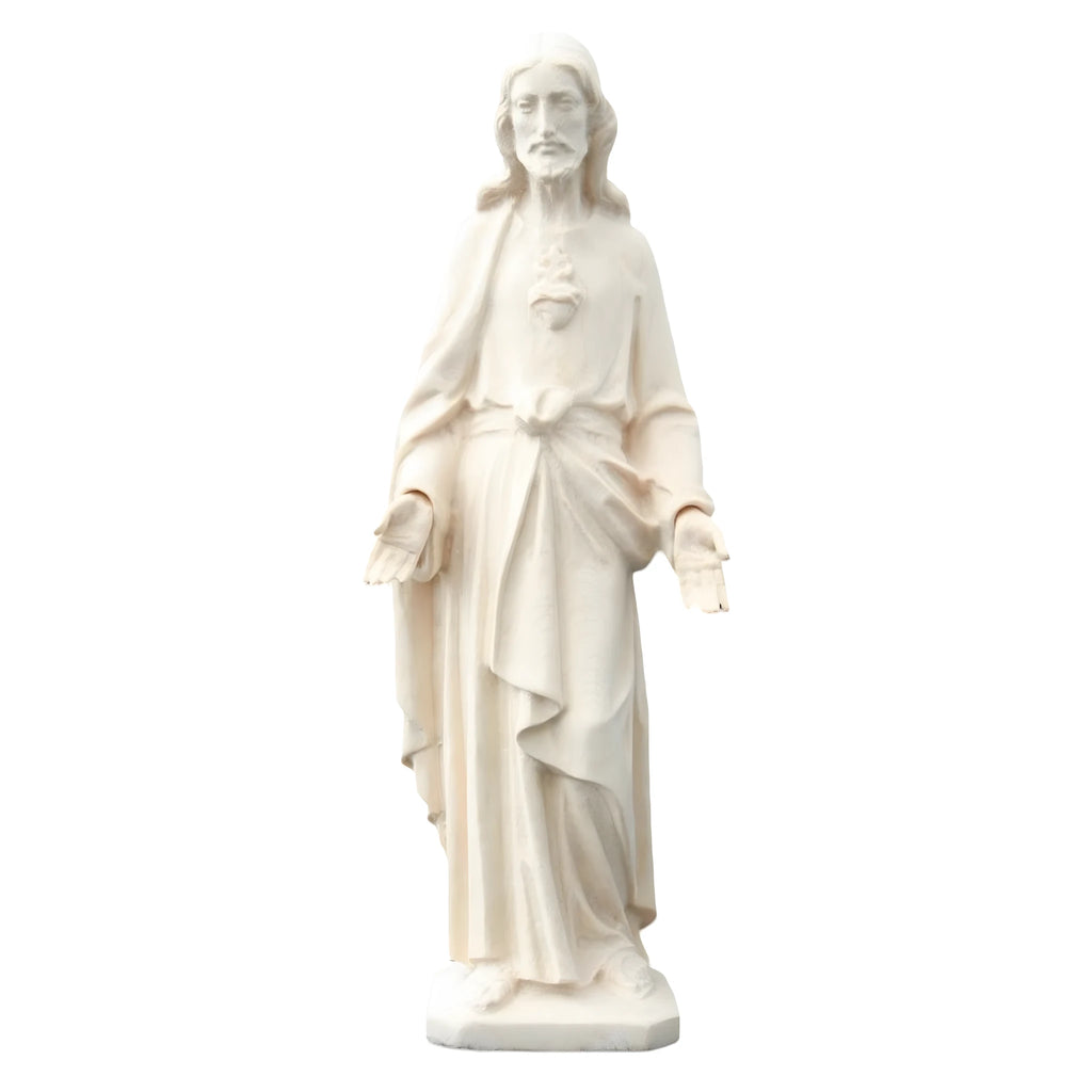 Figura Serca Jezusowego, rzeźbiona w drewnie, z Val Gardena