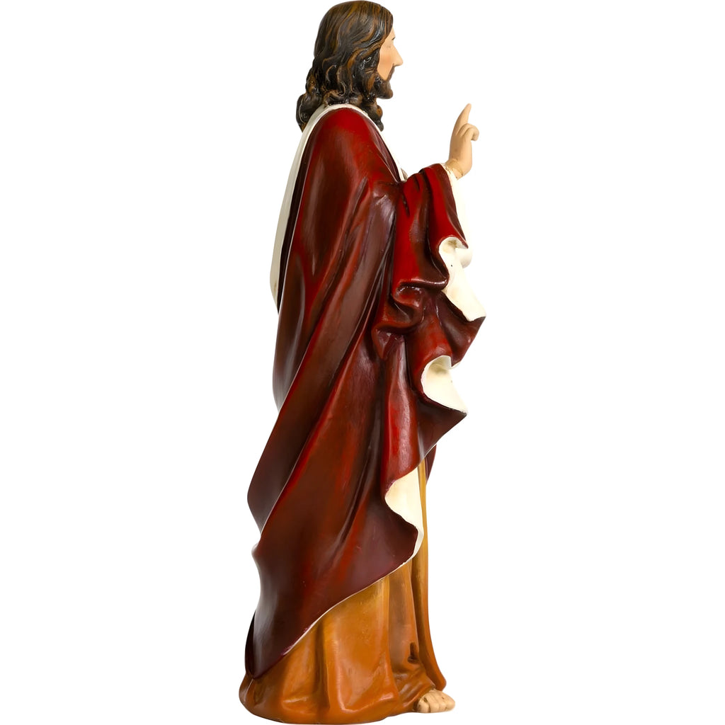 Sacred Heart of Jesus Statue in Handcrafted Wood Paste 15 cm