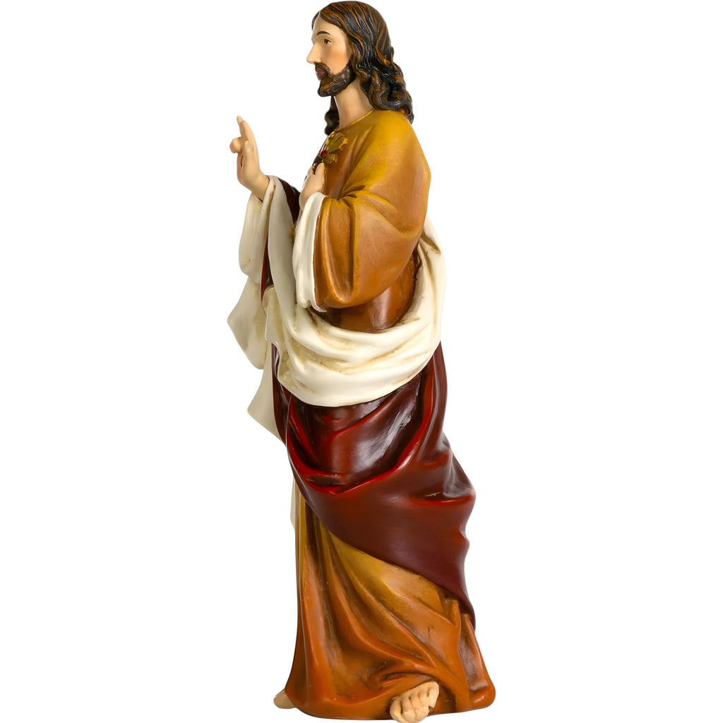 Sacred Heart of Jesus Statue in Handcrafted Wood Paste 15 cm