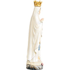 Rzeźbiona Drewniana Statua Matki Bożej z Lourdes ze Złotą Koroną