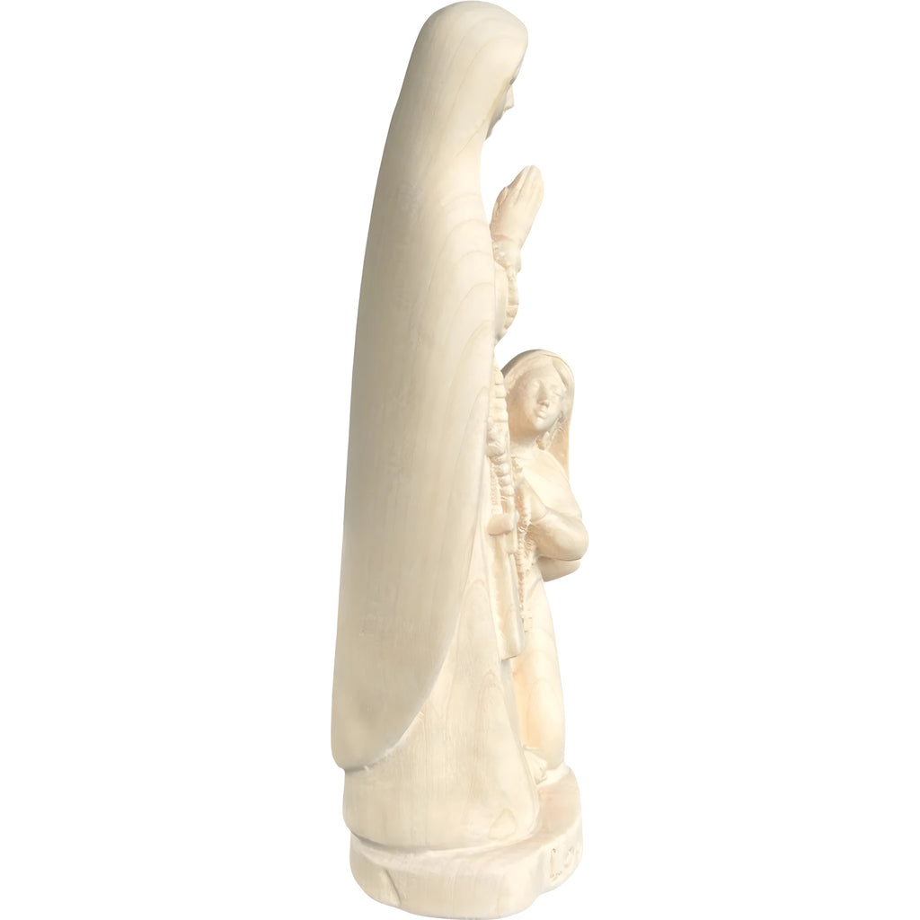 Statue de la Madone de Lourdes avec Sainte Bernadette en Bois, Val Gardena