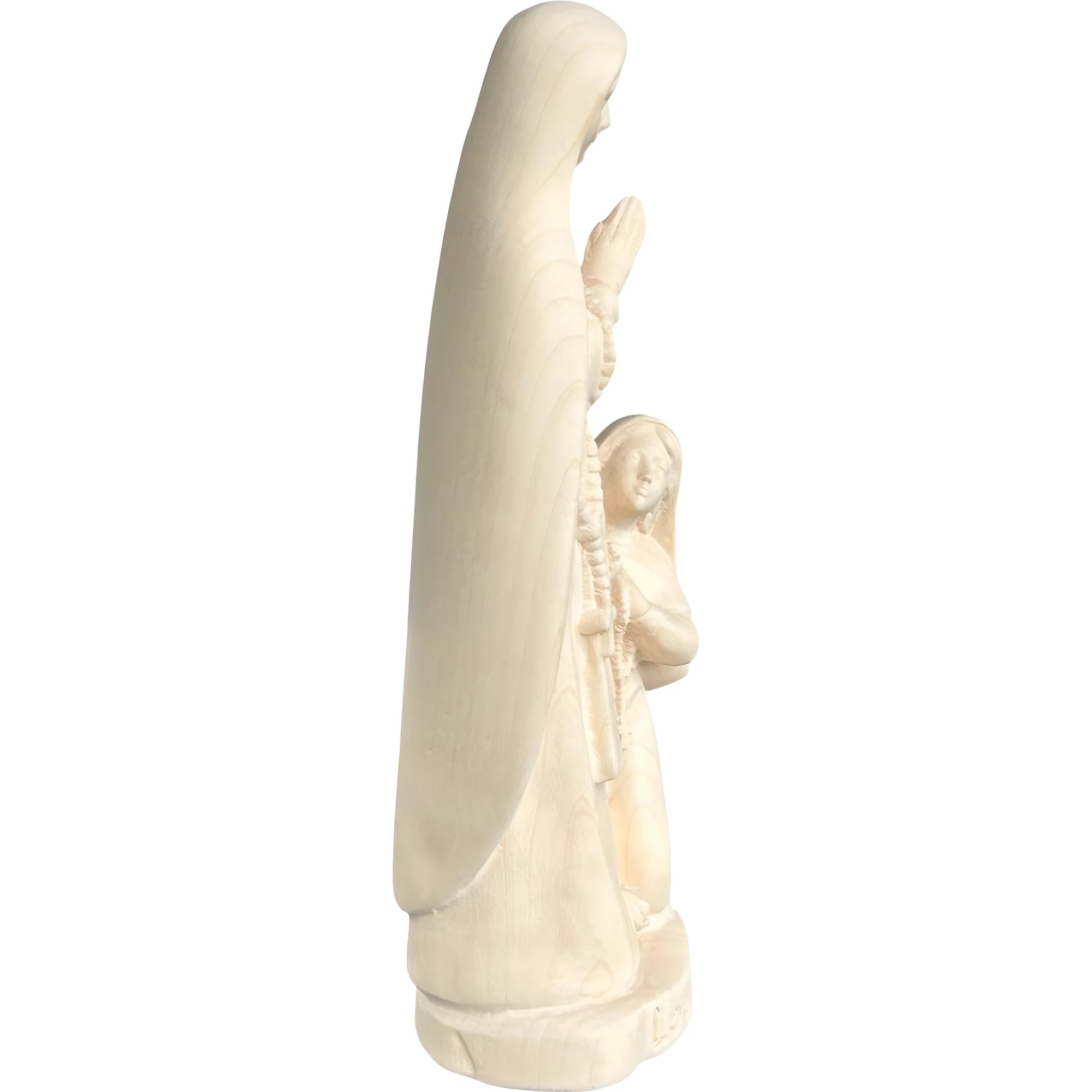 Statua della Madonna di Lourdes con Santa Bernadette in Legno, Val Gardena