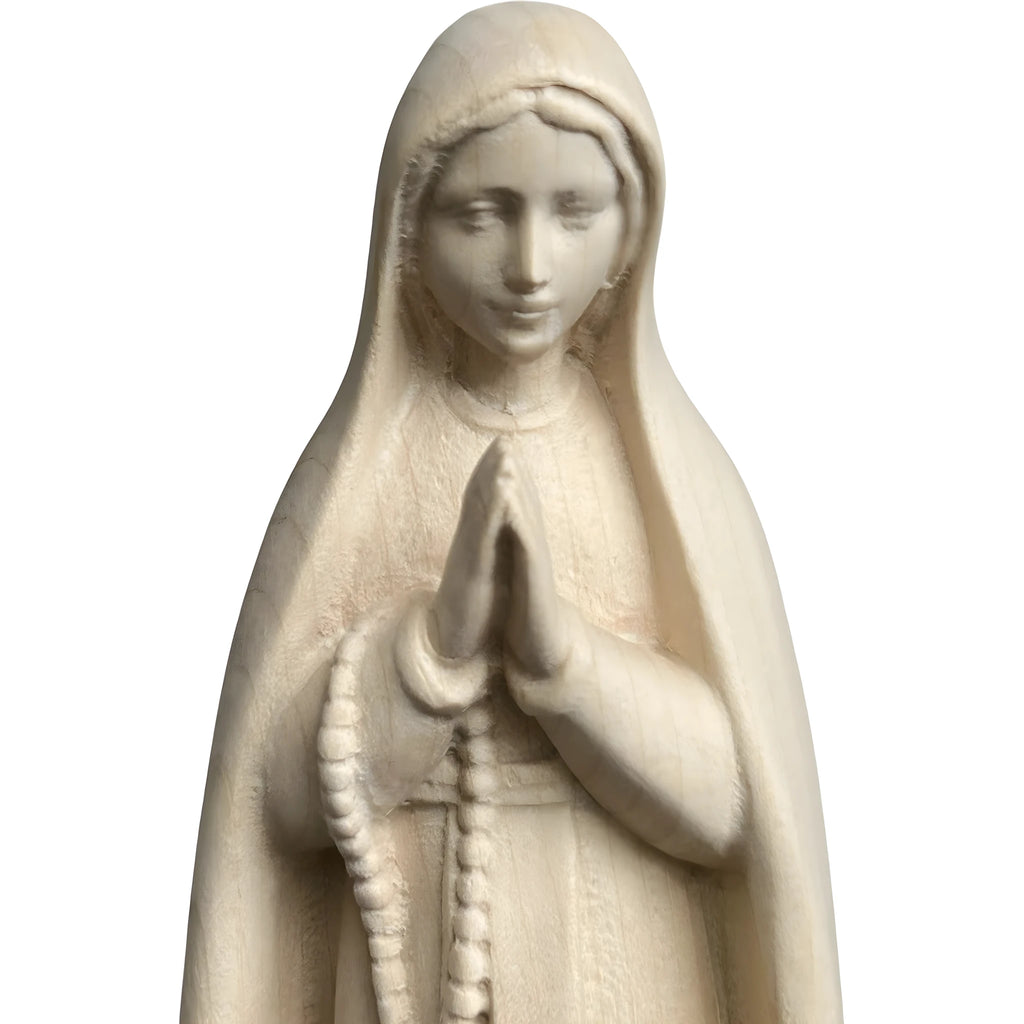 Statue de la Madone de Lourdes avec Sainte Bernadette en Bois, Val Gardena
