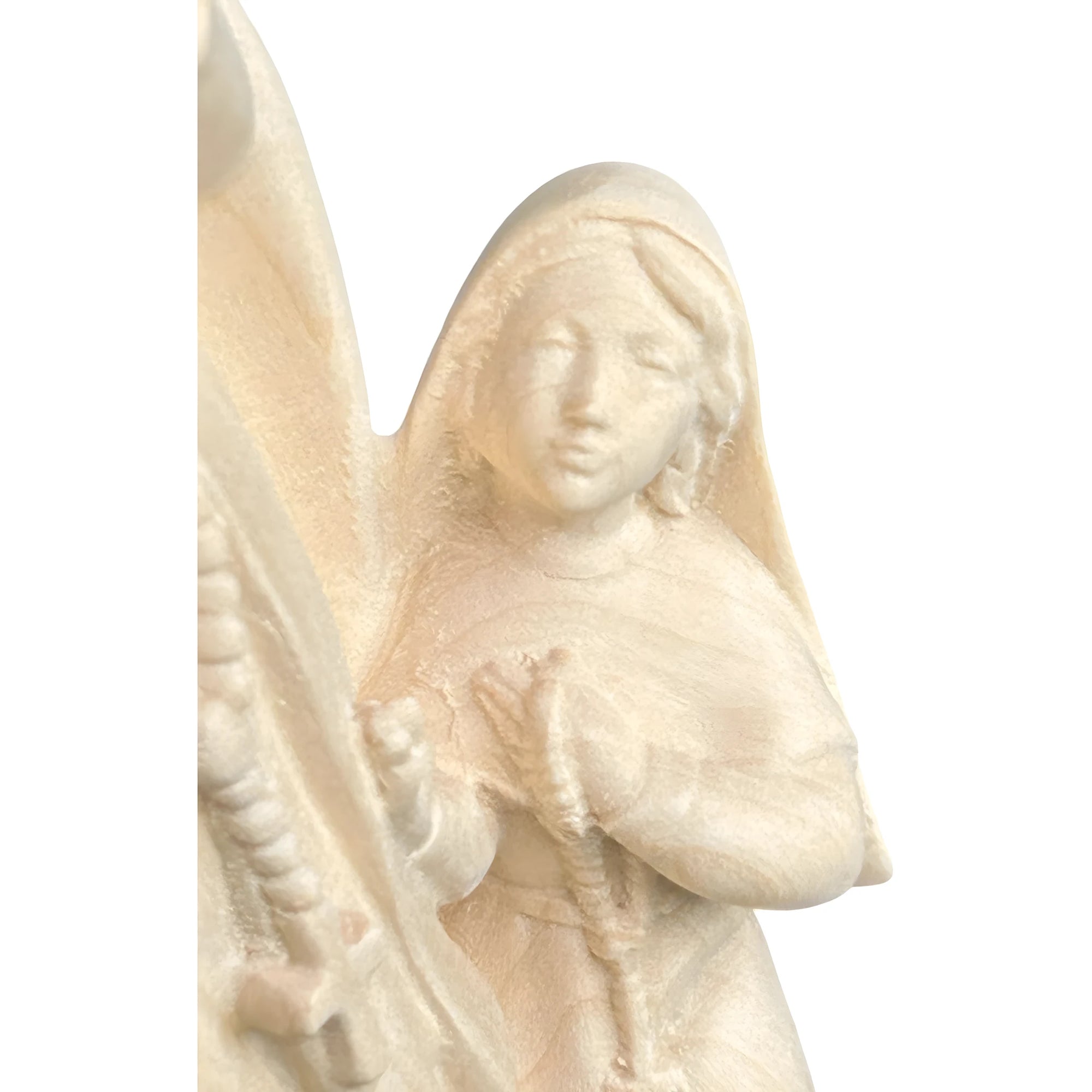 Statua della Madonna di Lourdes con Santa Bernadette in Legno, Val Gardena