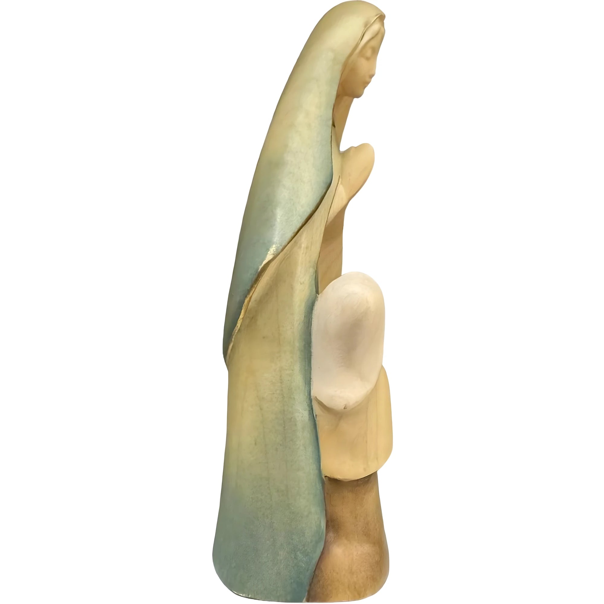 Our Lady of Lourdes Statue in Hand-Carved Wood Val Gardena