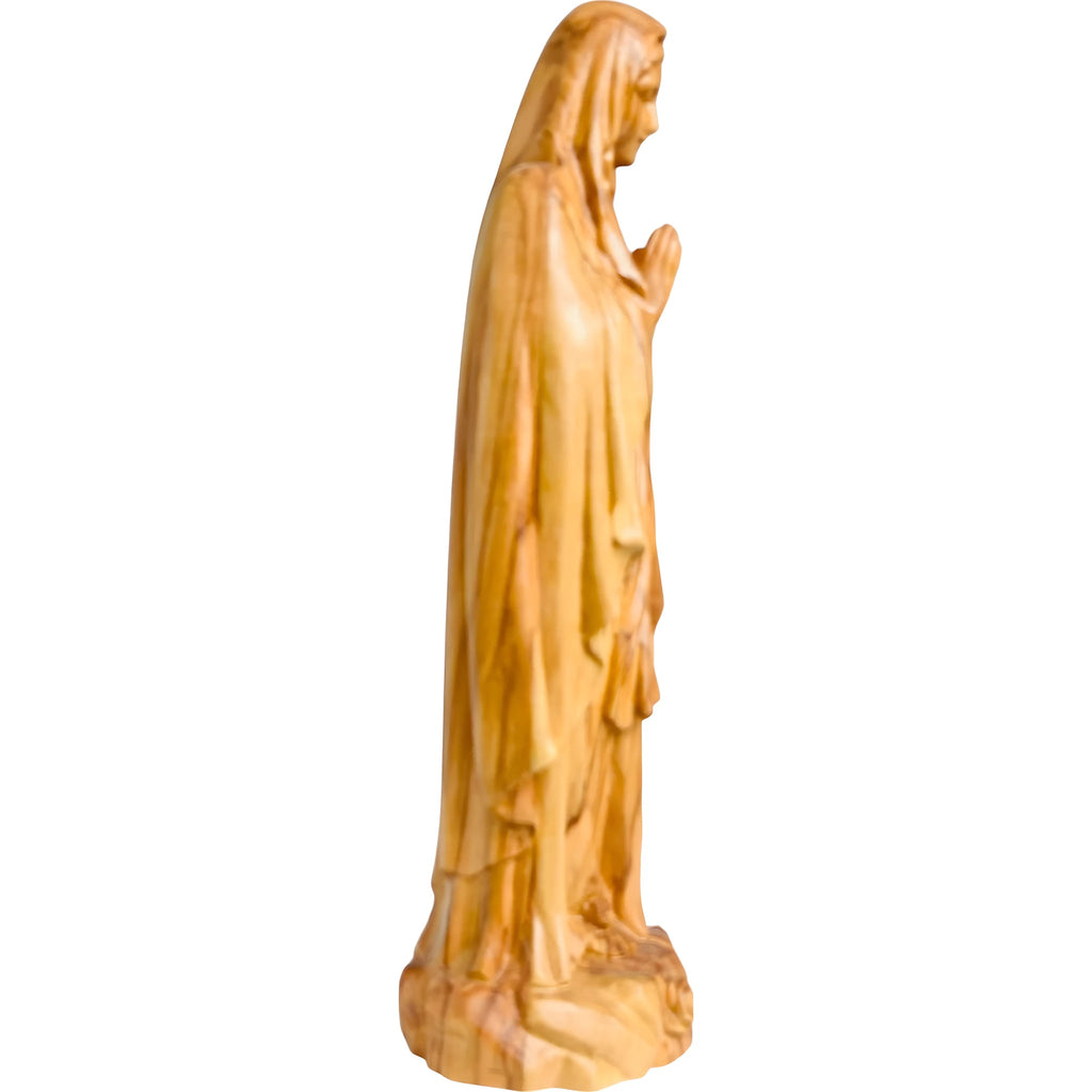 Rzeźbiona ręcznie drewniana statua Matki Bożej z Lourdes z Val Gardena