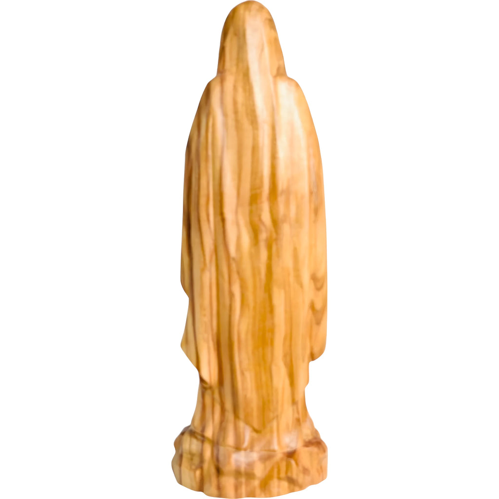 Rzeźbiona ręcznie drewniana statua Matki Bożej z Lourdes z Val Gardena