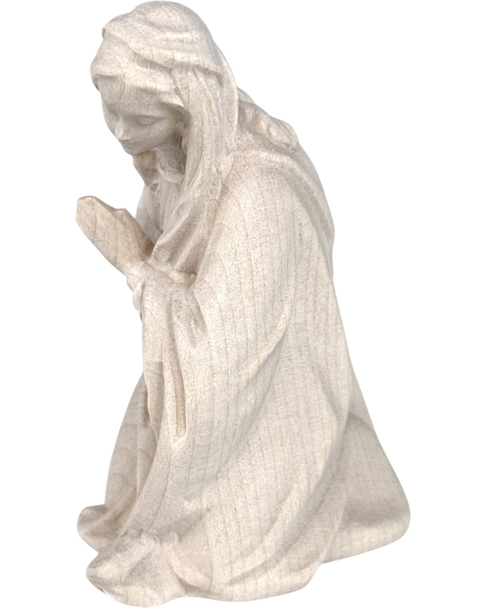 Statua-di-Maria-inginocchiata-in-preghiera-Scultura-in-Legno-dAcero-Val-Gardena