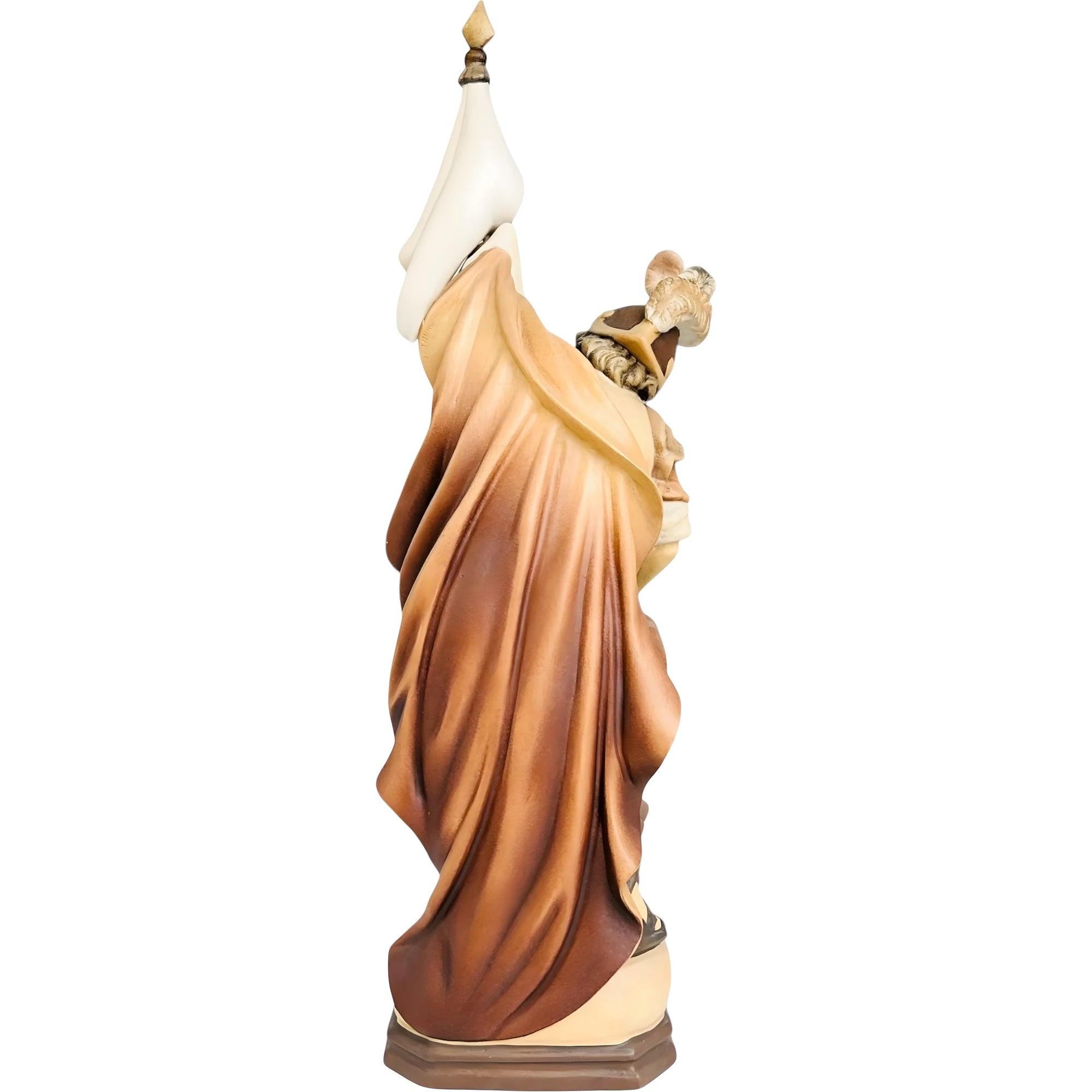 Statua di San Floriano Intagliata a Mano in Legno della Val Gardena