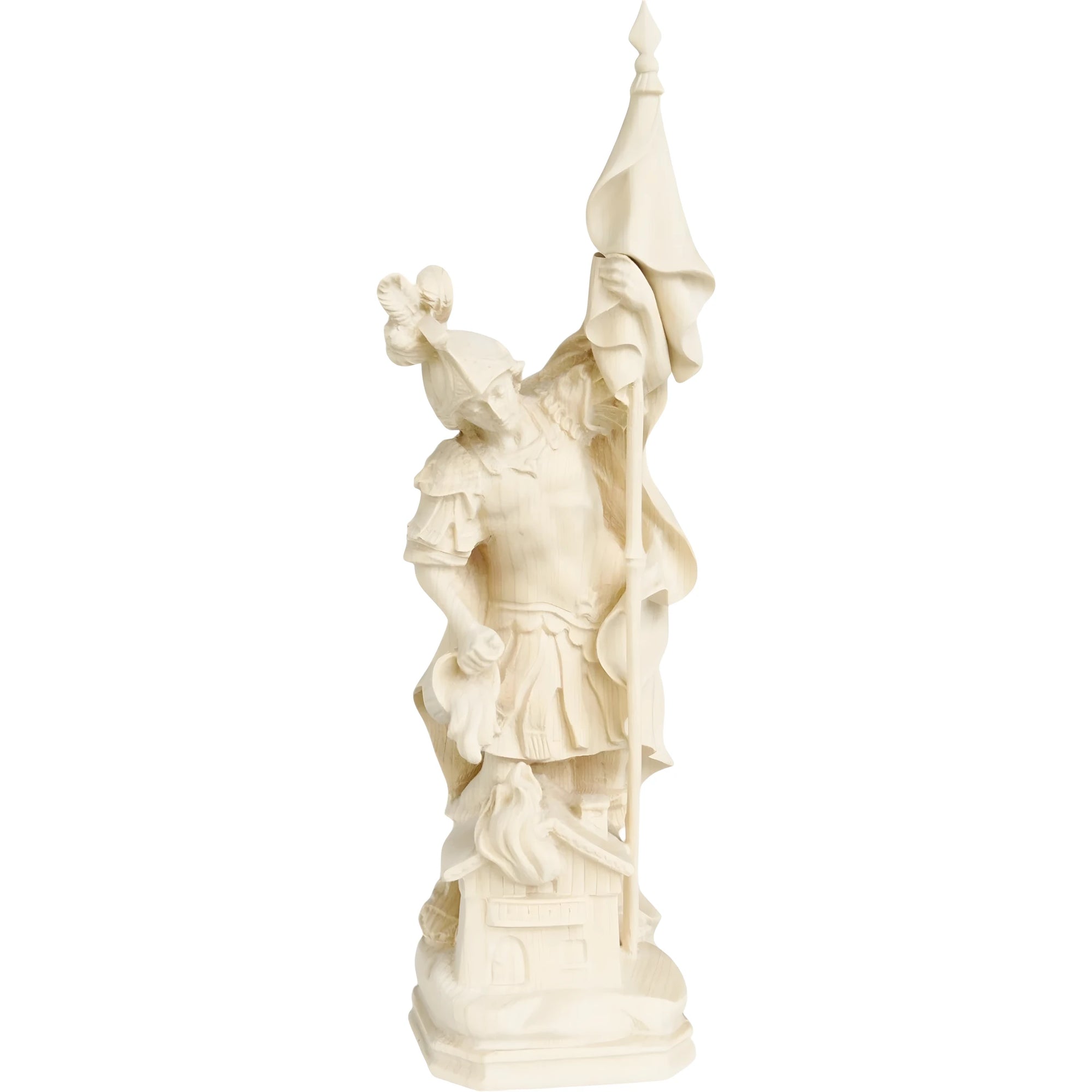 Statua di San Floriano Intagliata a Mano in Legno della Val Gardena