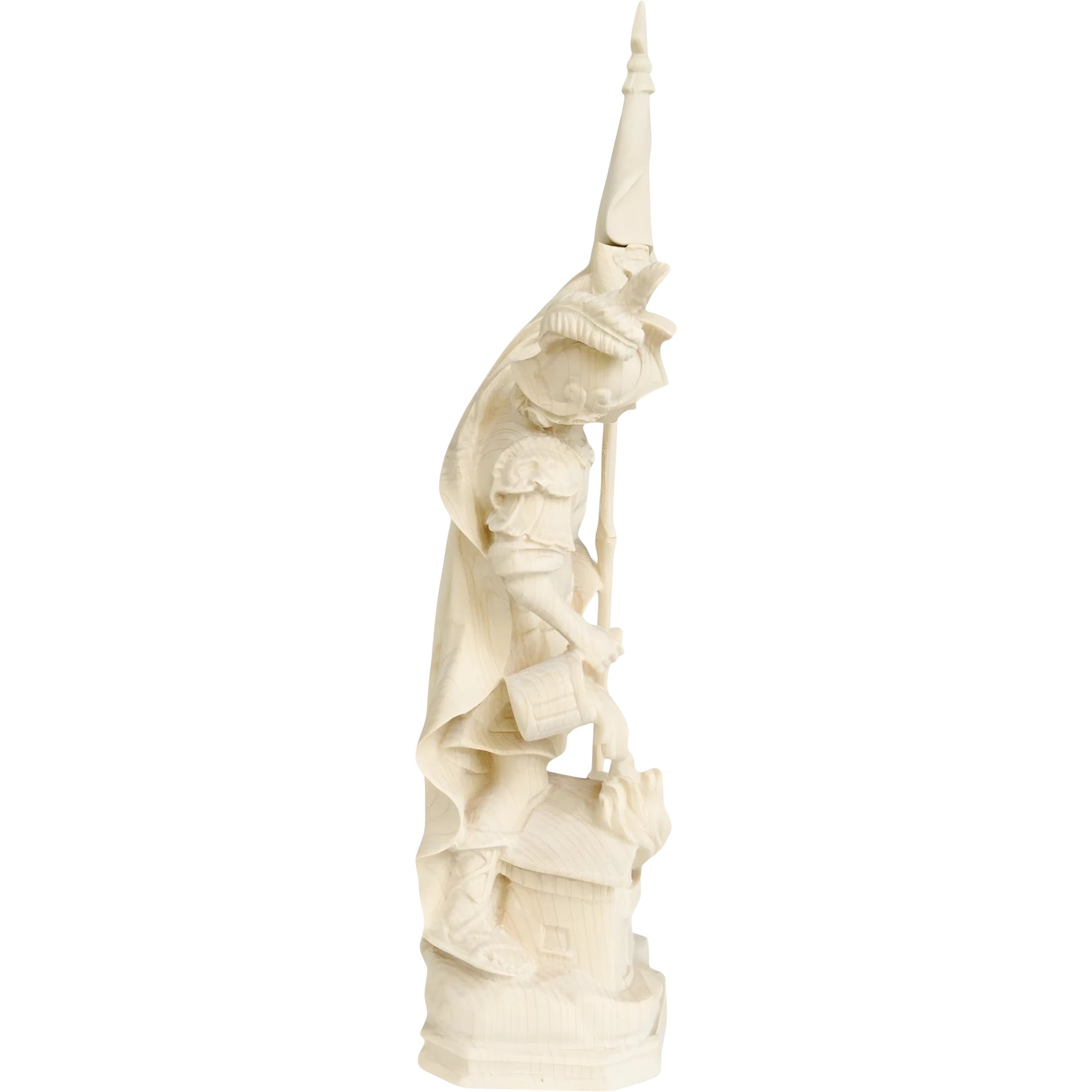 Statua di San Floriano Intagliata a Mano in Legno della Val Gardena