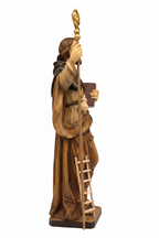 Statua-di-San-Giovanni-Climaco-in-Legno-Intagliato-Scultura-Artigianale-Val-Gardena