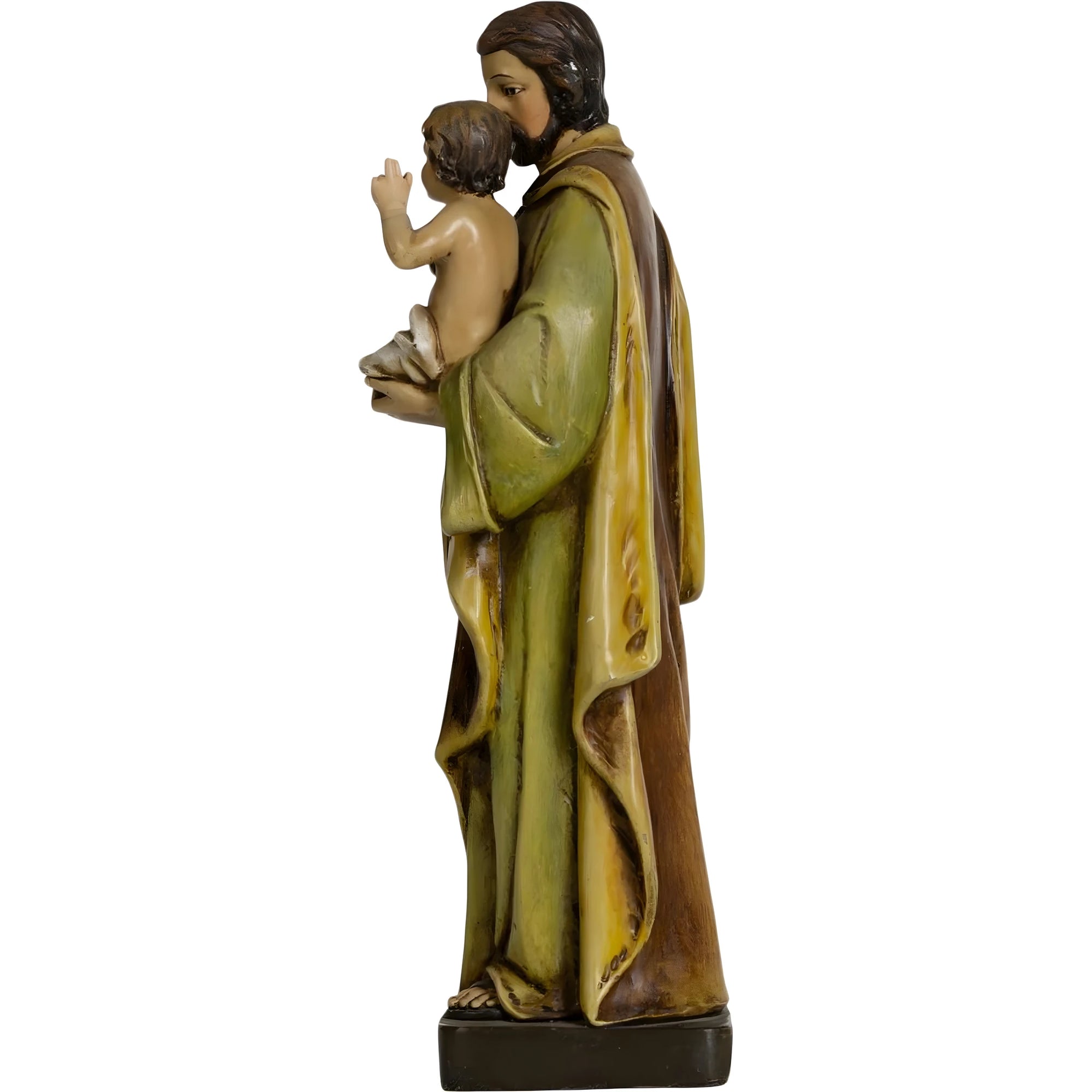 Statua di San Giuseppe con Gesù Bambino | Scultura Sacra Artigianale in Val Gardena