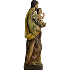 Statua di San Giuseppe con Gesù Bambino | Scultura Sacra Artigianale in Val Gardena