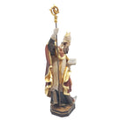 Statua di San Martino Vescovo in Legno con Oca | Val Gardena